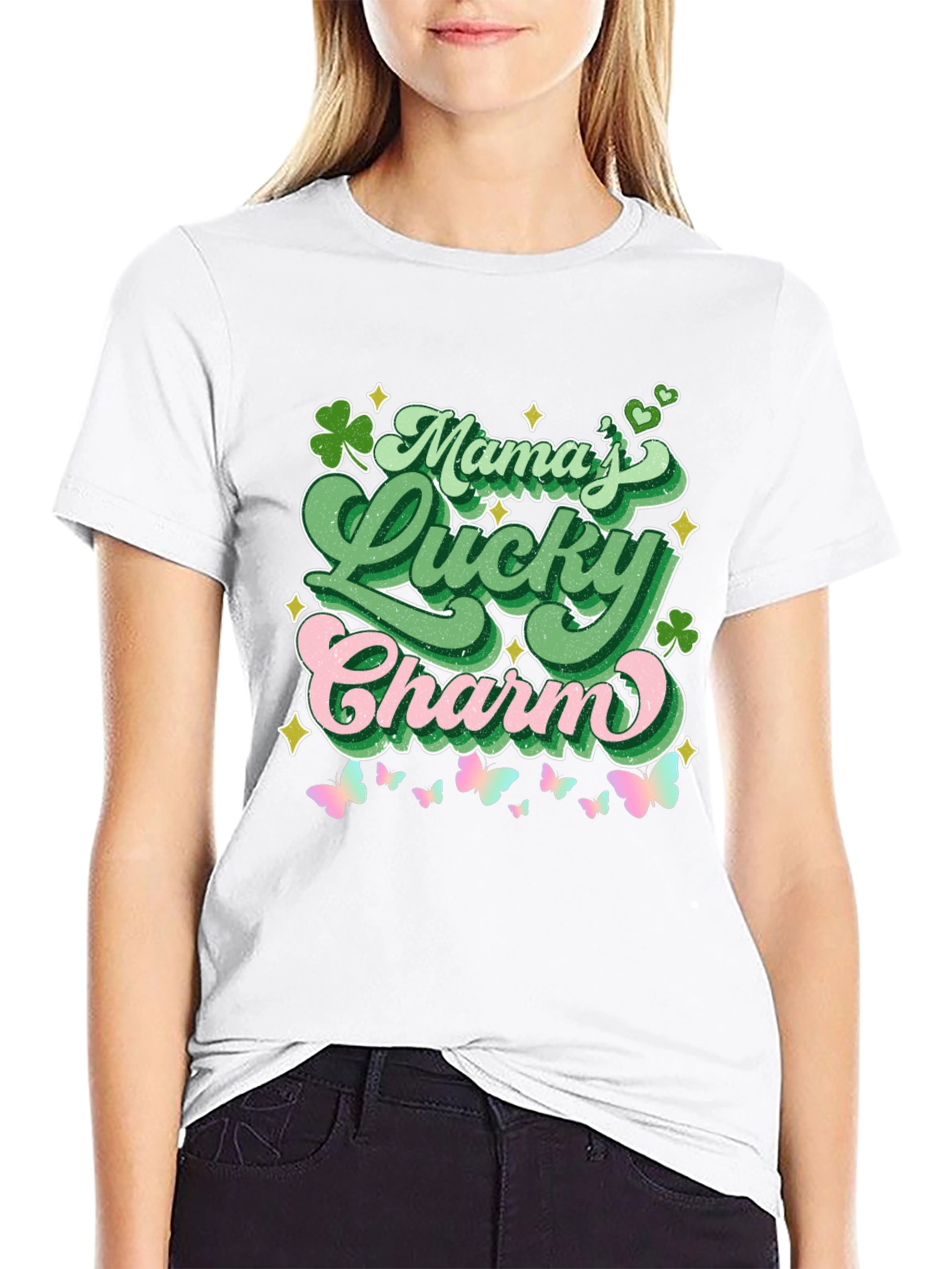 Mamas Lucky Charm St. Patricks Day Graphic Tee