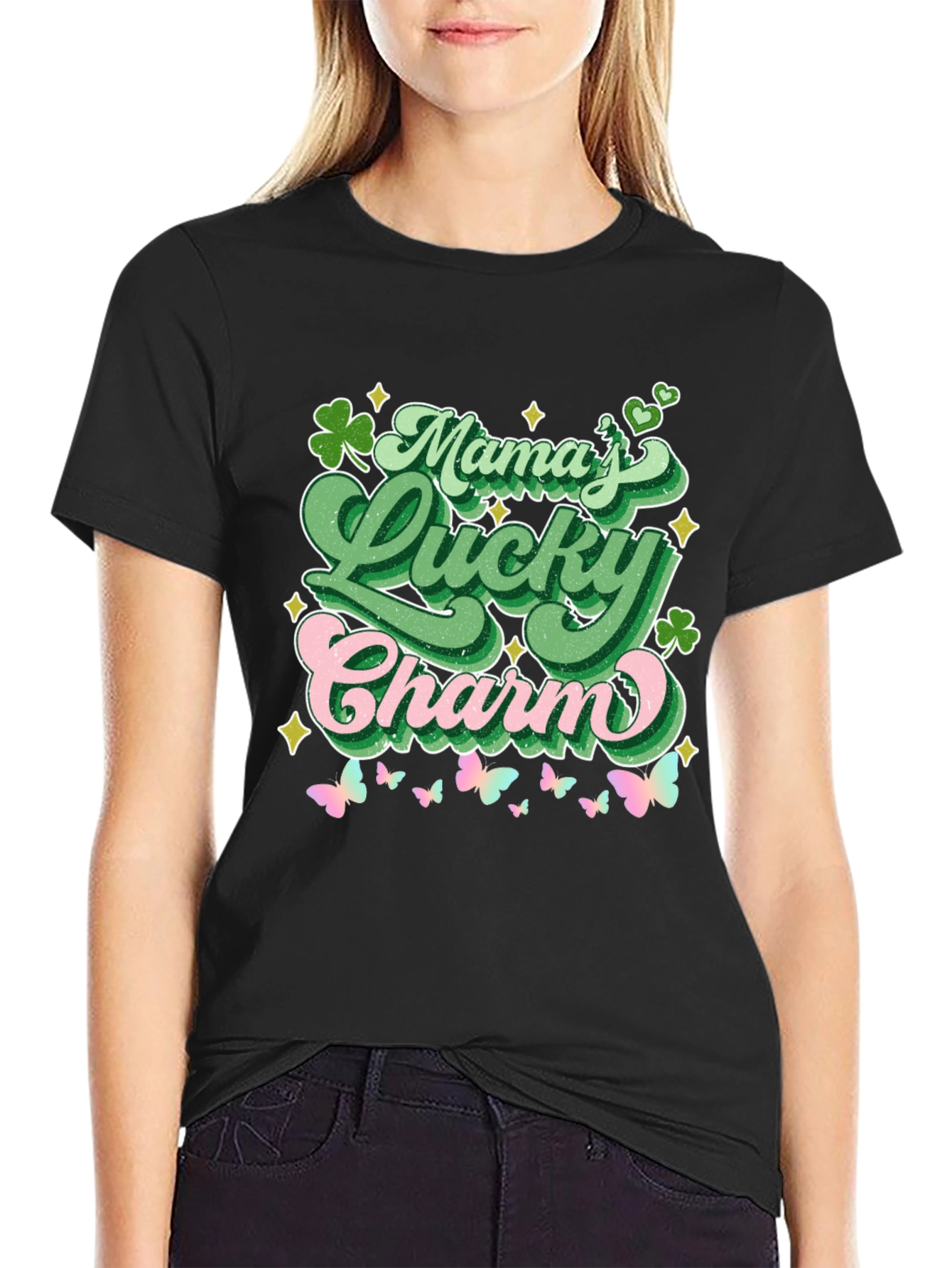 Mamas Lucky Charm St. Patricks Day Graphic Tee