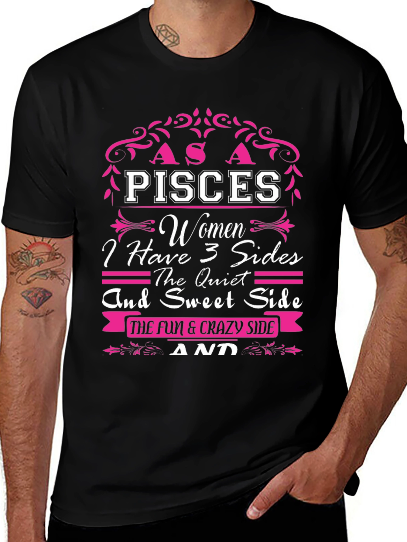 Pisces Women 3 Sides Graphic T-Shirt