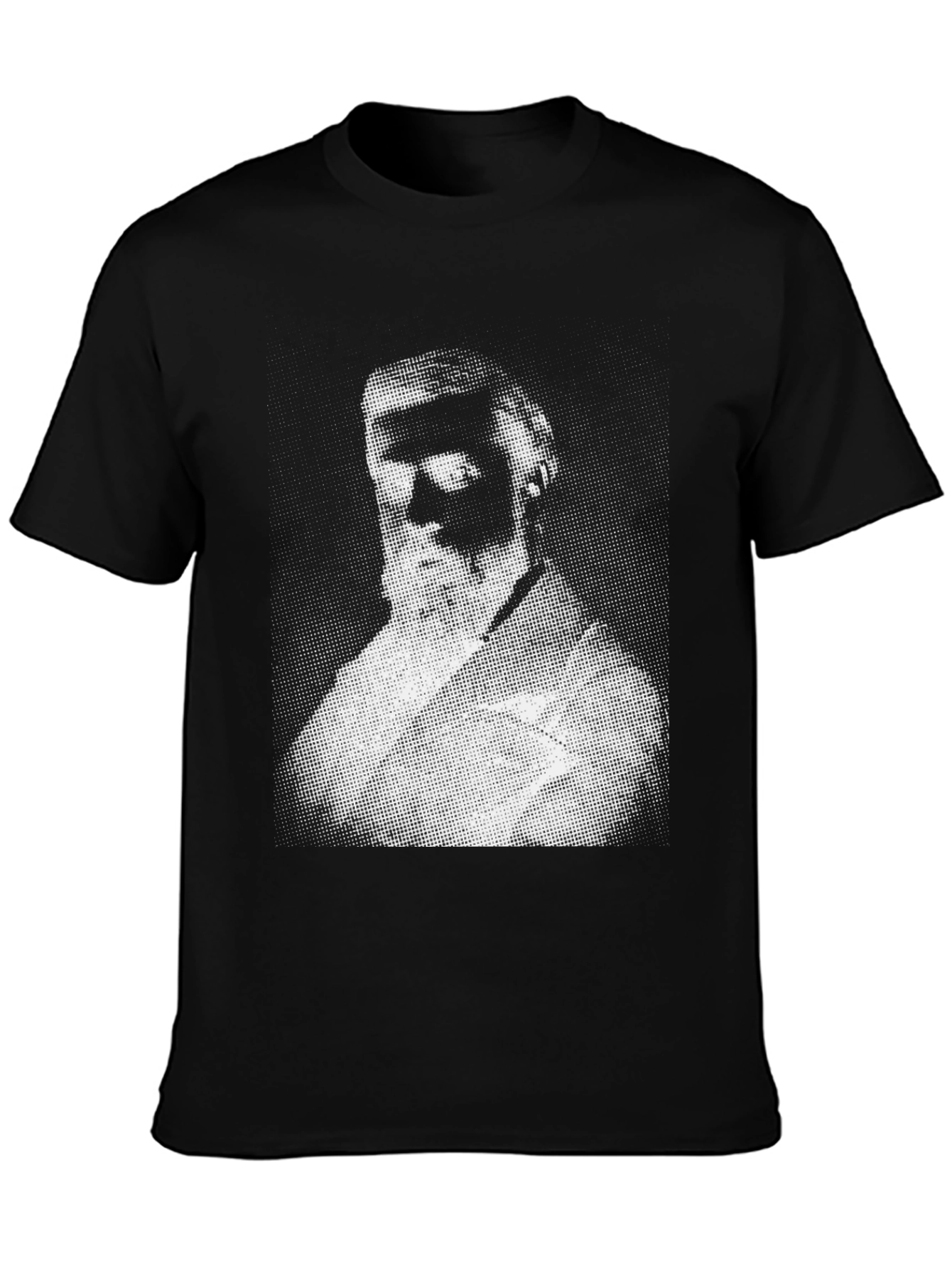 Bearded Portrait Graphic Black T-Shirt