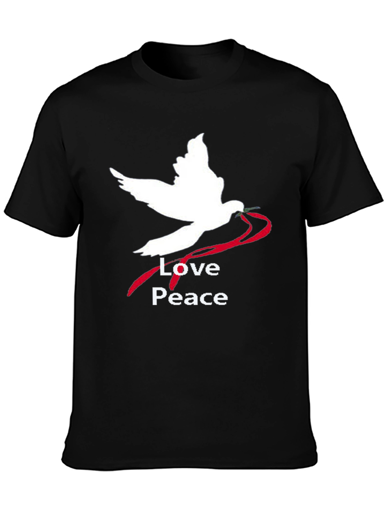 Love Peace Dove Graphic T-Shirt - Black
