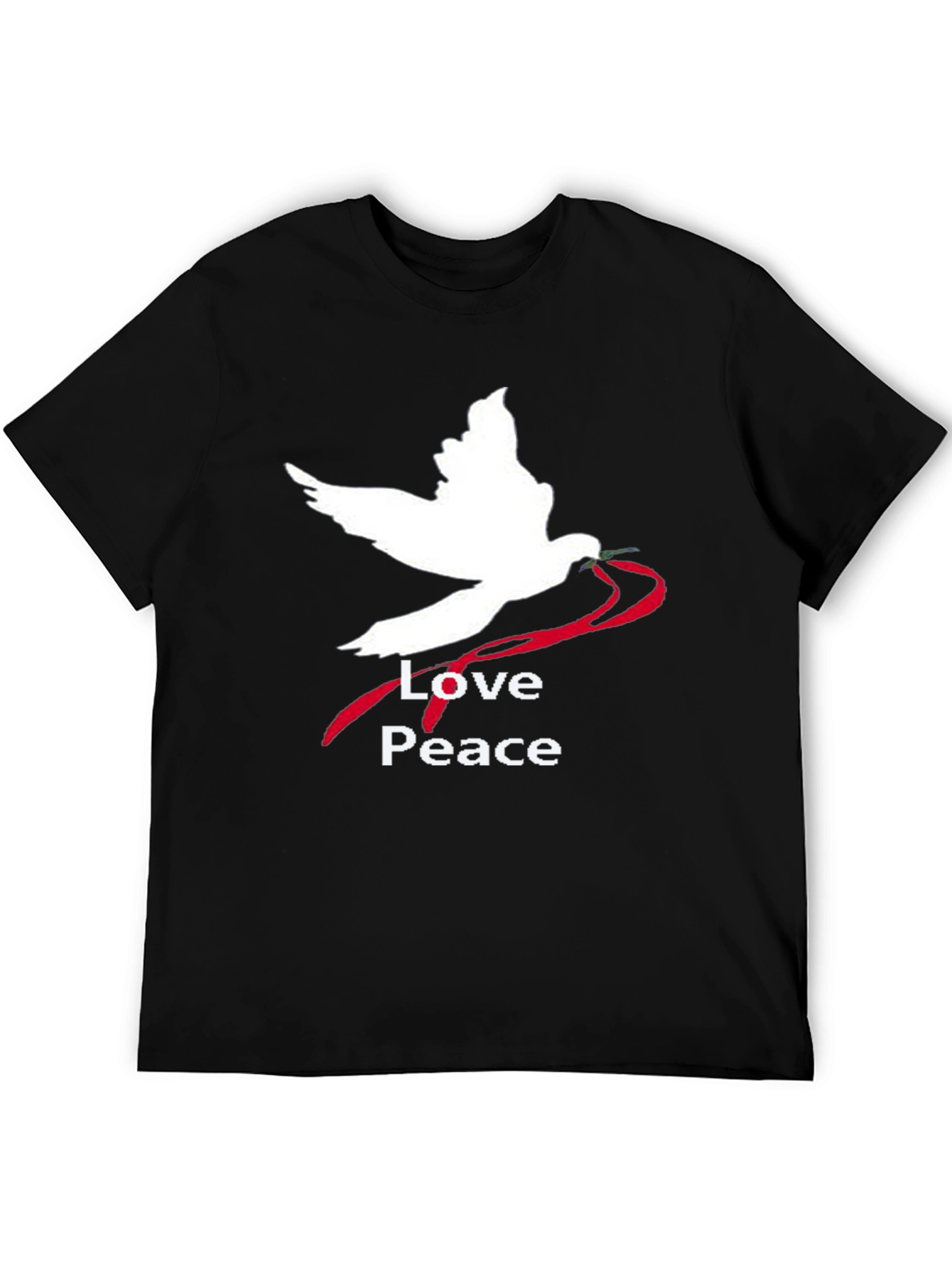 Love Peace Dove Graphic T-Shirt - Black