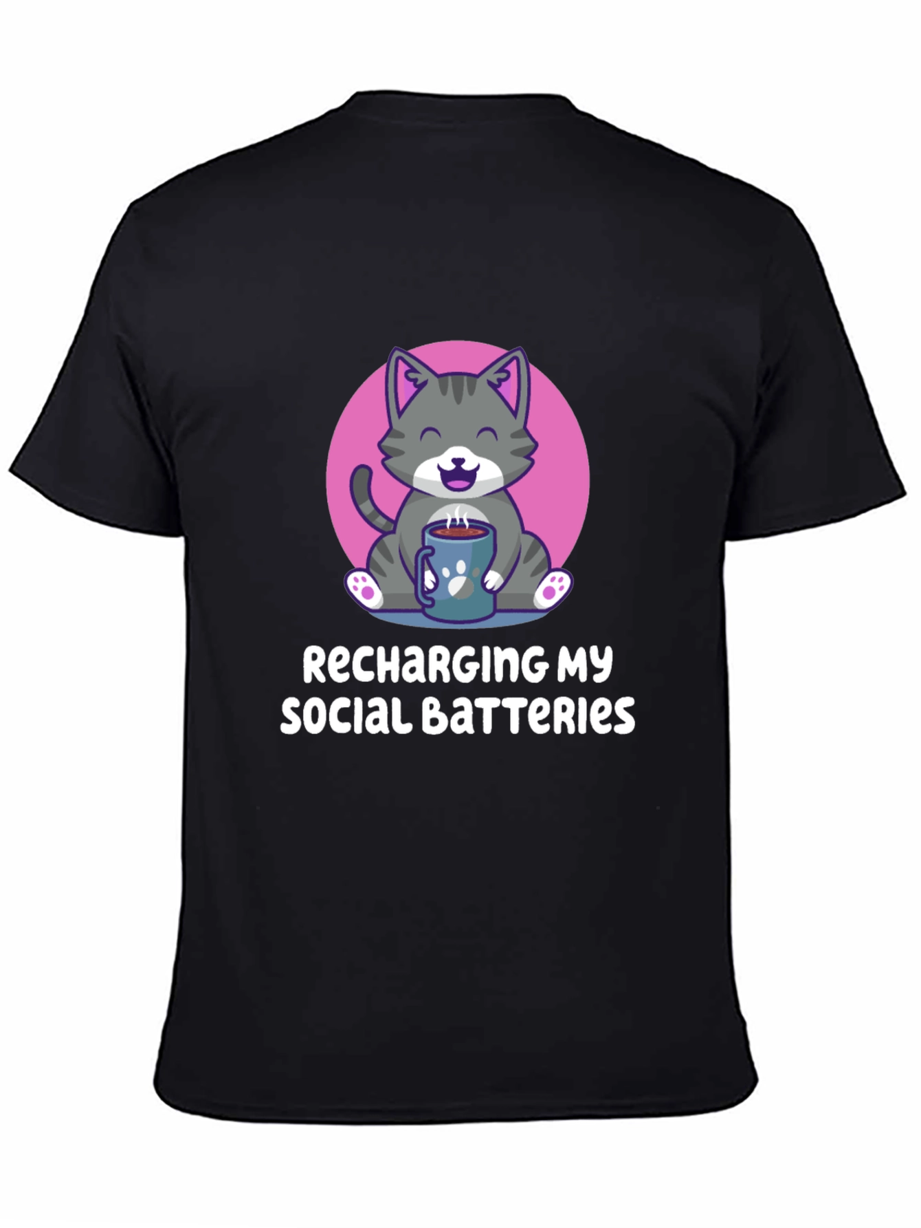 Recharging My Social Batteries Cat T-Shirt