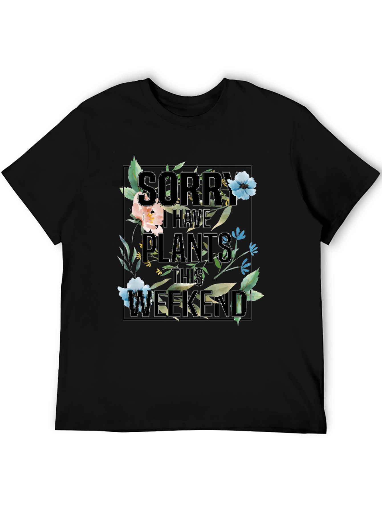 Plants Weekend Black Graphic T-Shirt