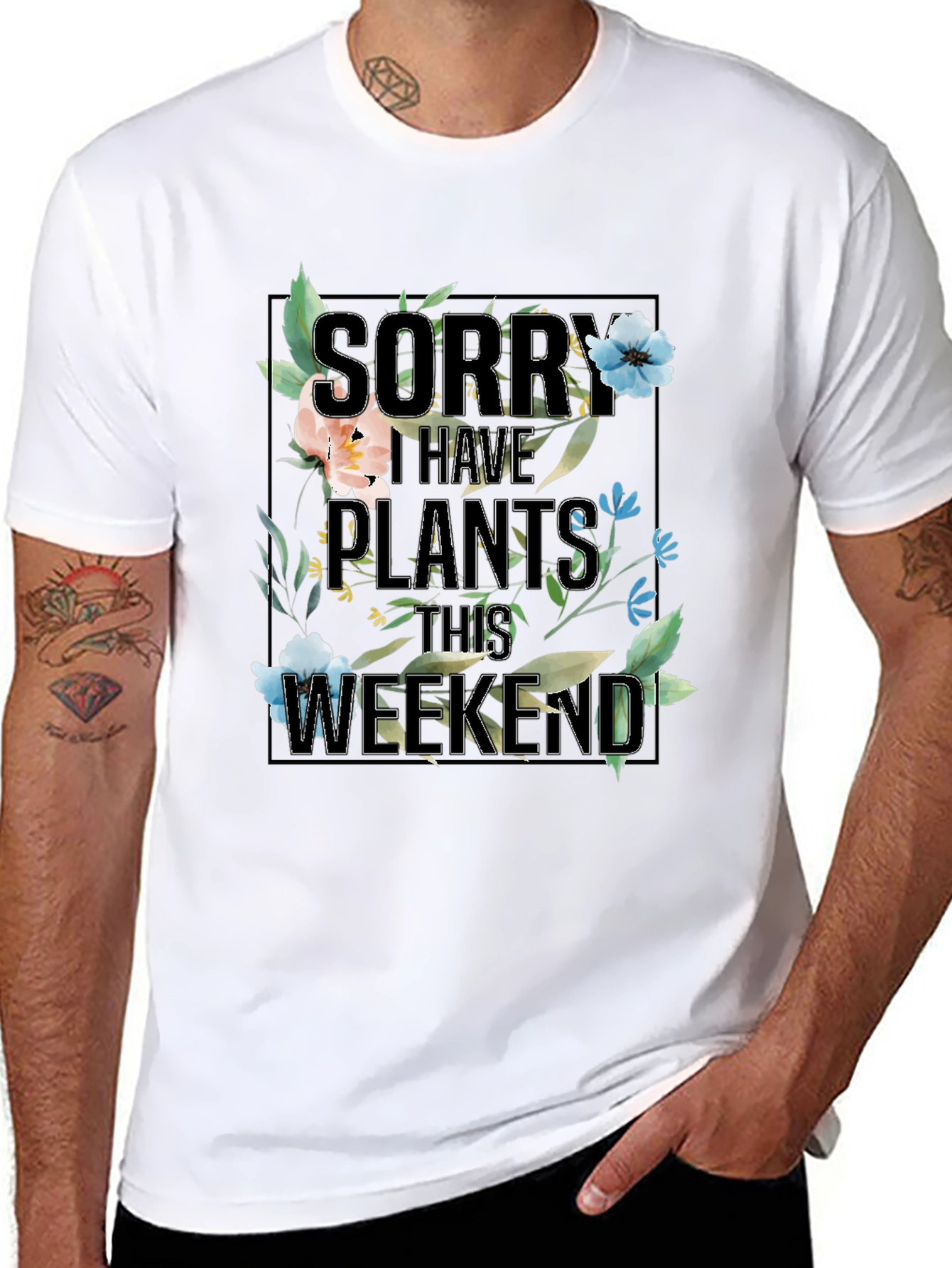 Plants Weekend Black Graphic T-Shirt