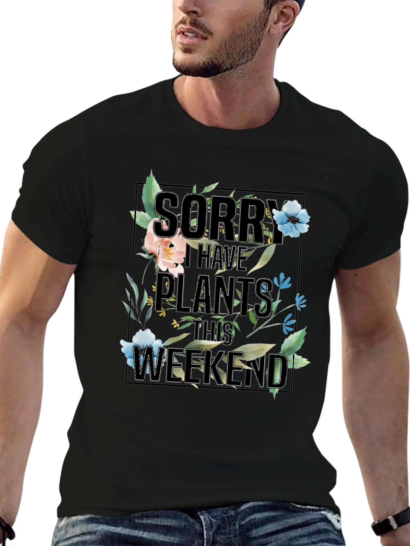 Plants Weekend Black Graphic T-Shirt