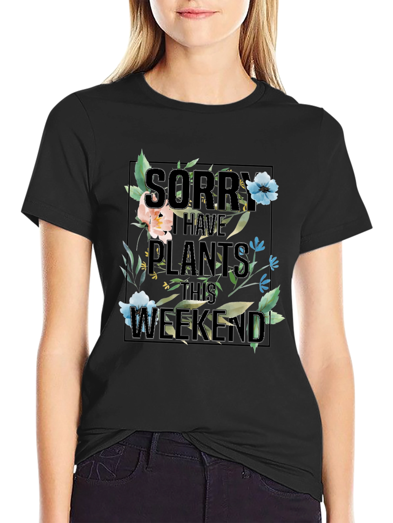Plants Weekend Black Graphic T-Shirt