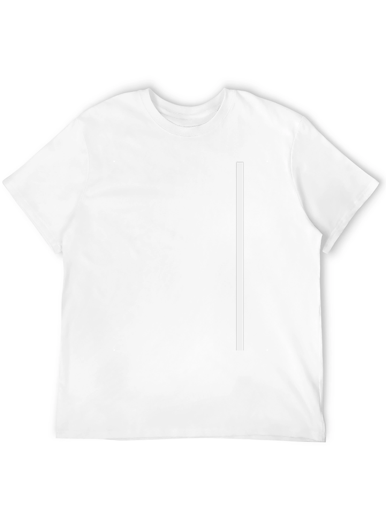 Minimalist Black T-Shirt with White Vertical Stripe
