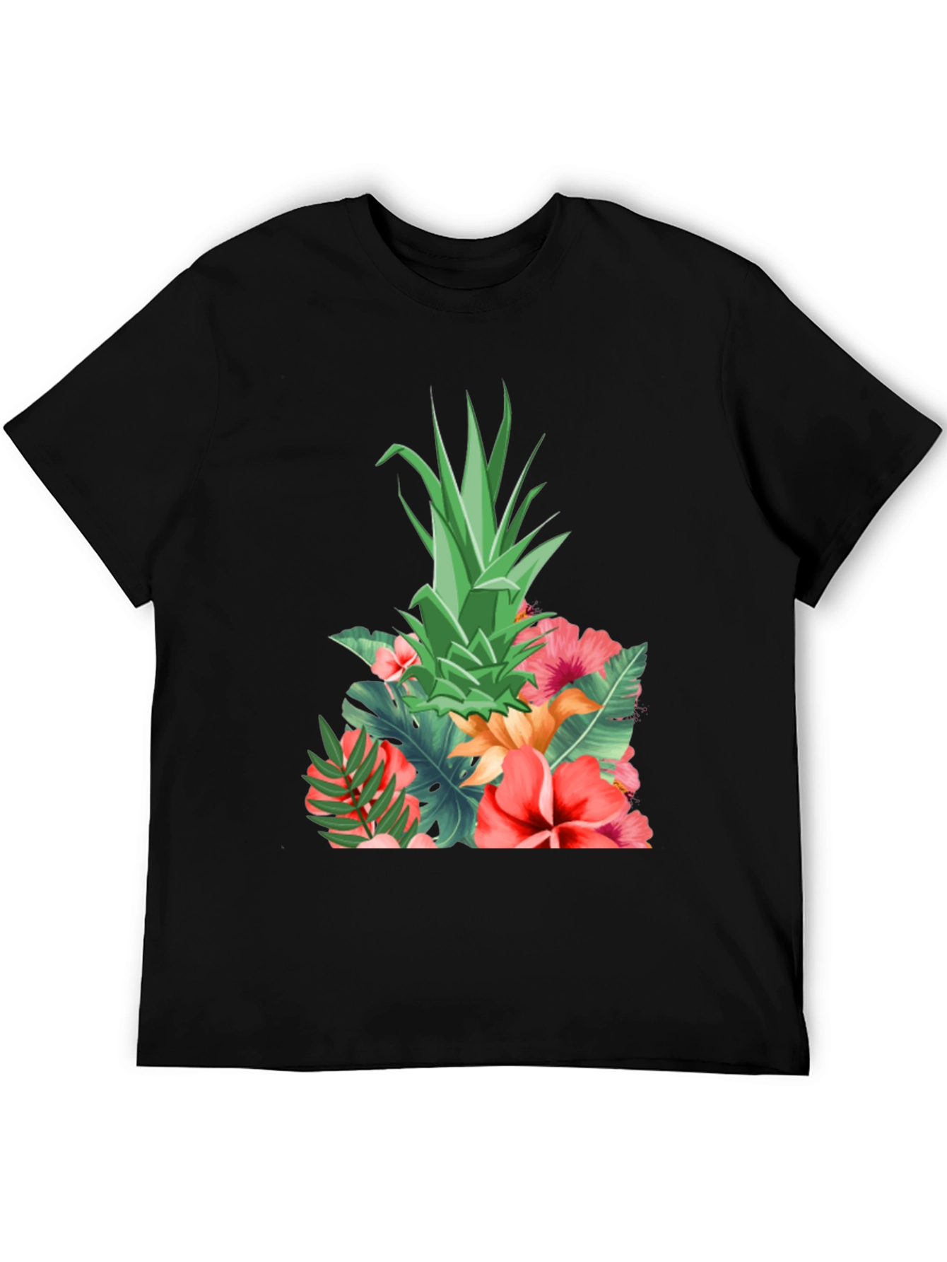 Tropical Pineapple Floral Print T-Shirt