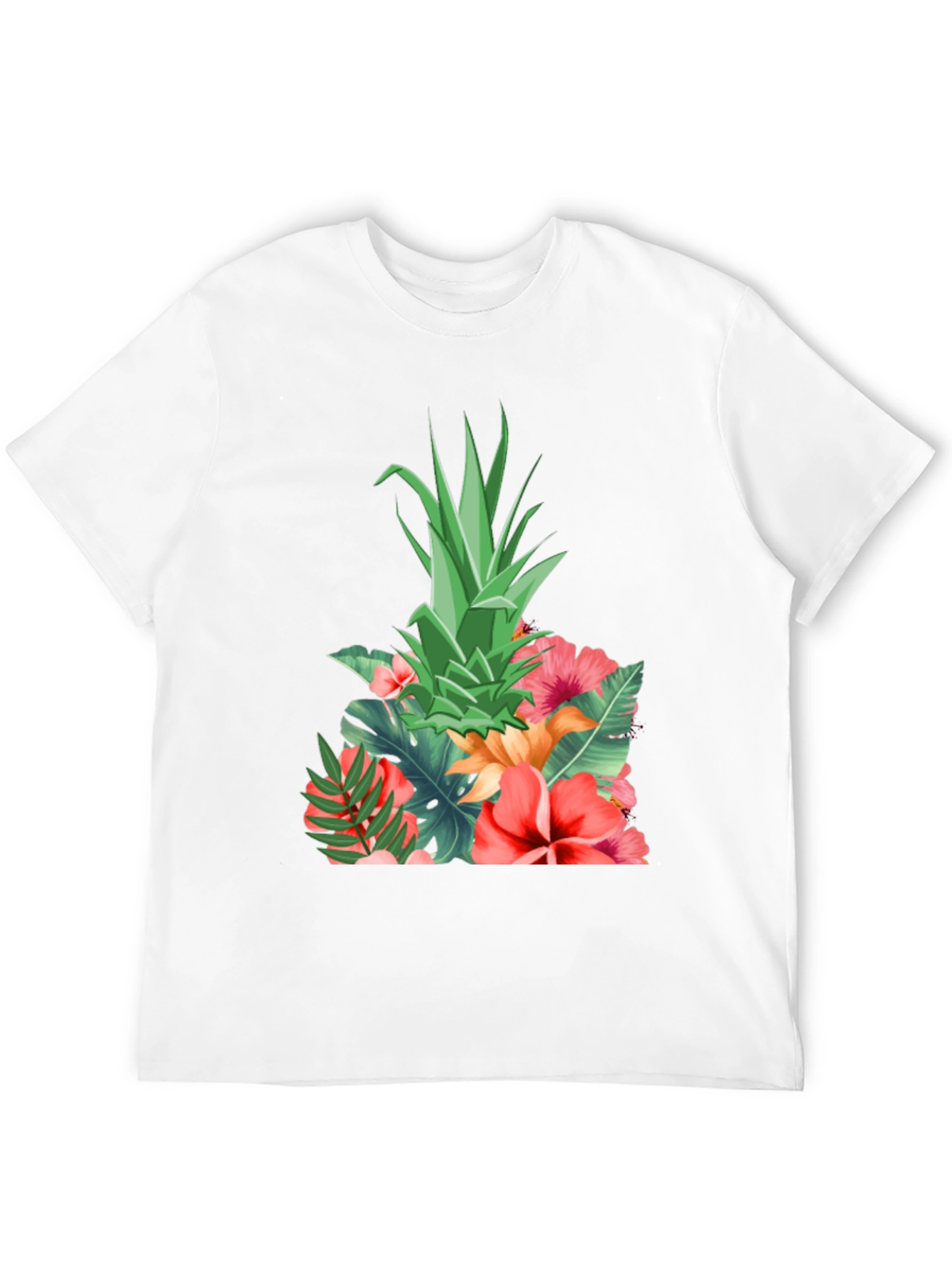 Tropical Pineapple Floral Print T-Shirt