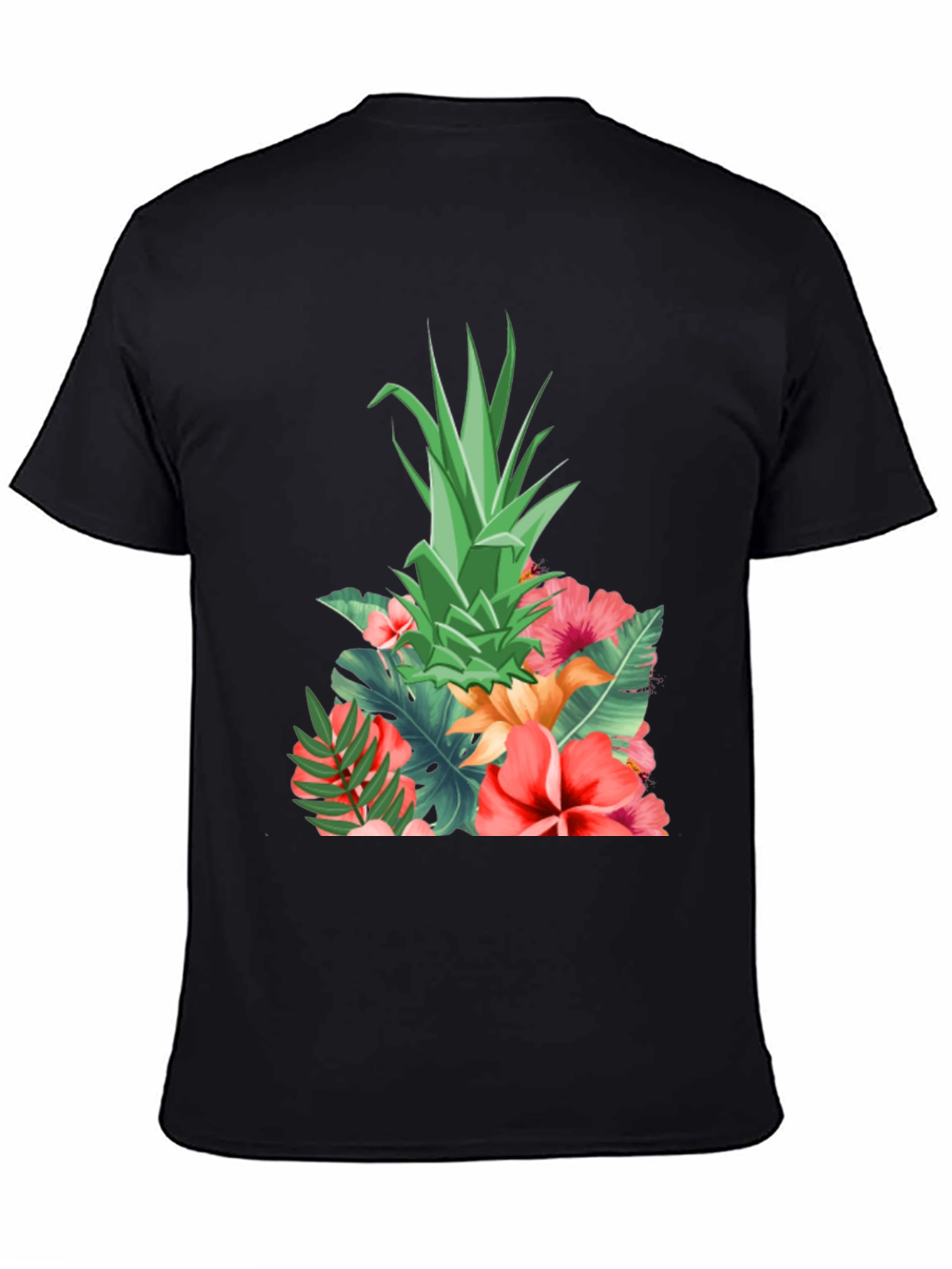 Tropical Pineapple Floral Print T-Shirt