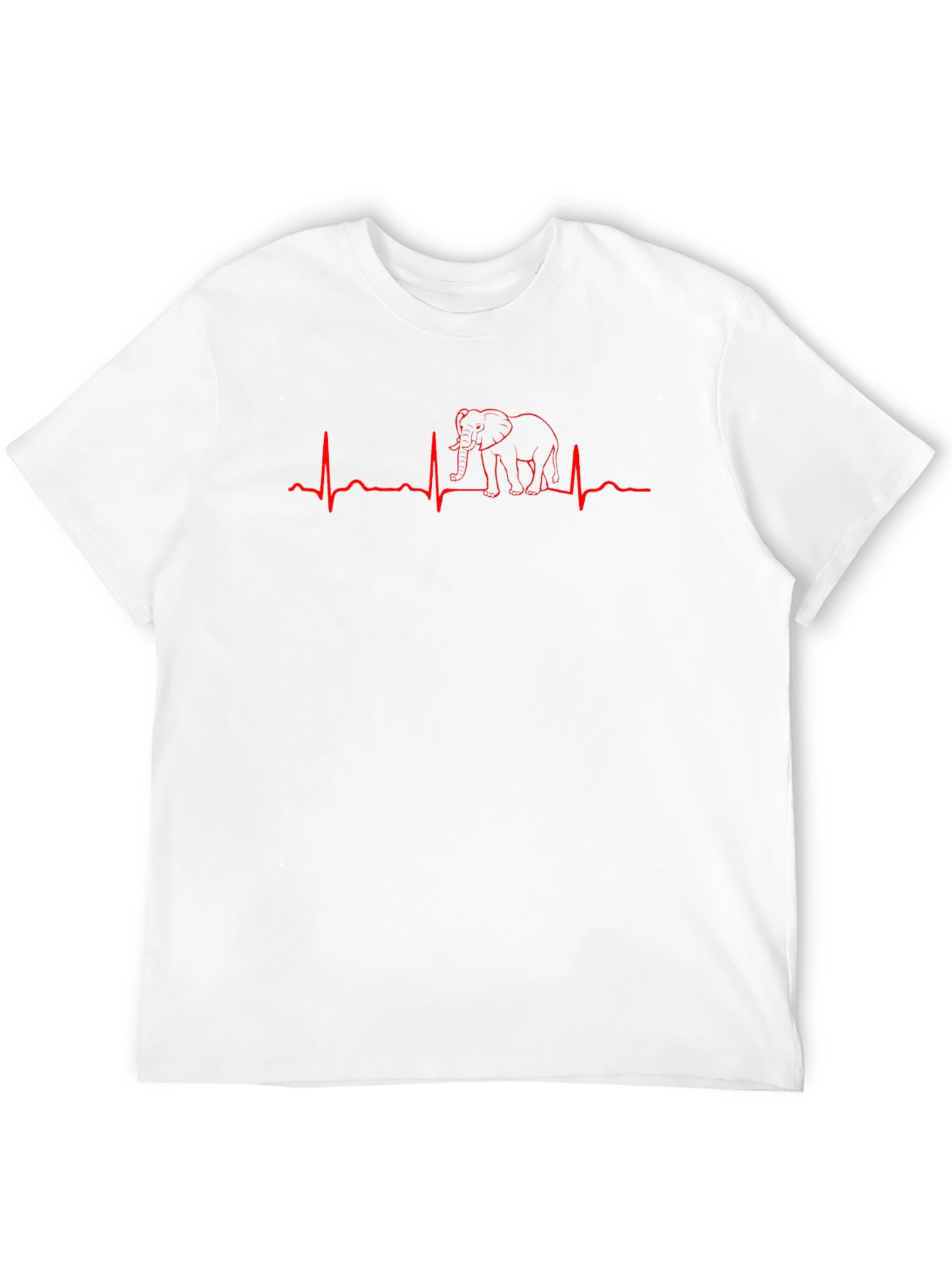 Elephant Heartbeat Graphic Tee - Black Cotton