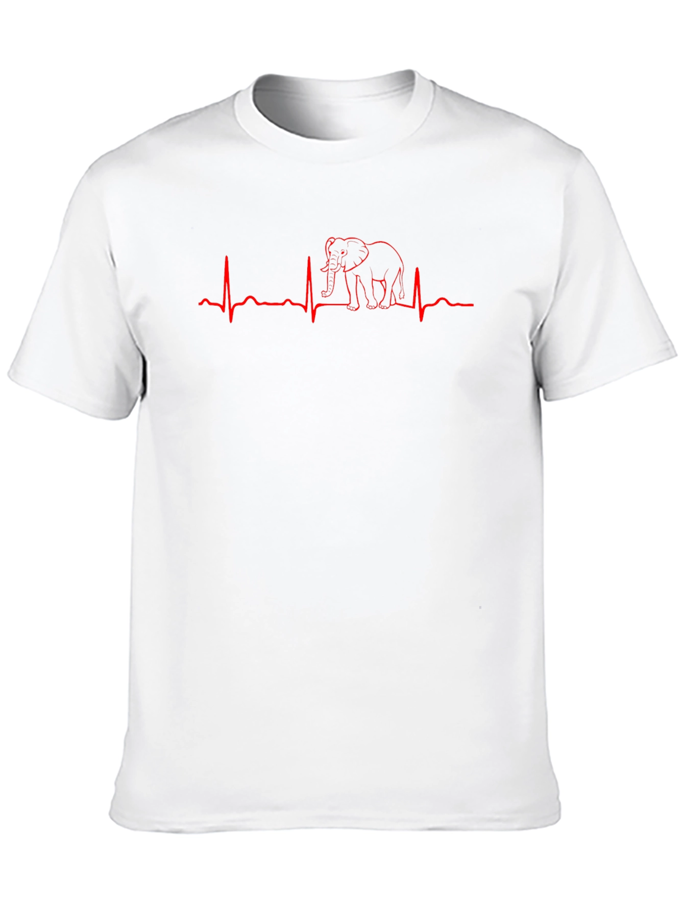 Elephant Heartbeat Graphic Tee - Black Cotton