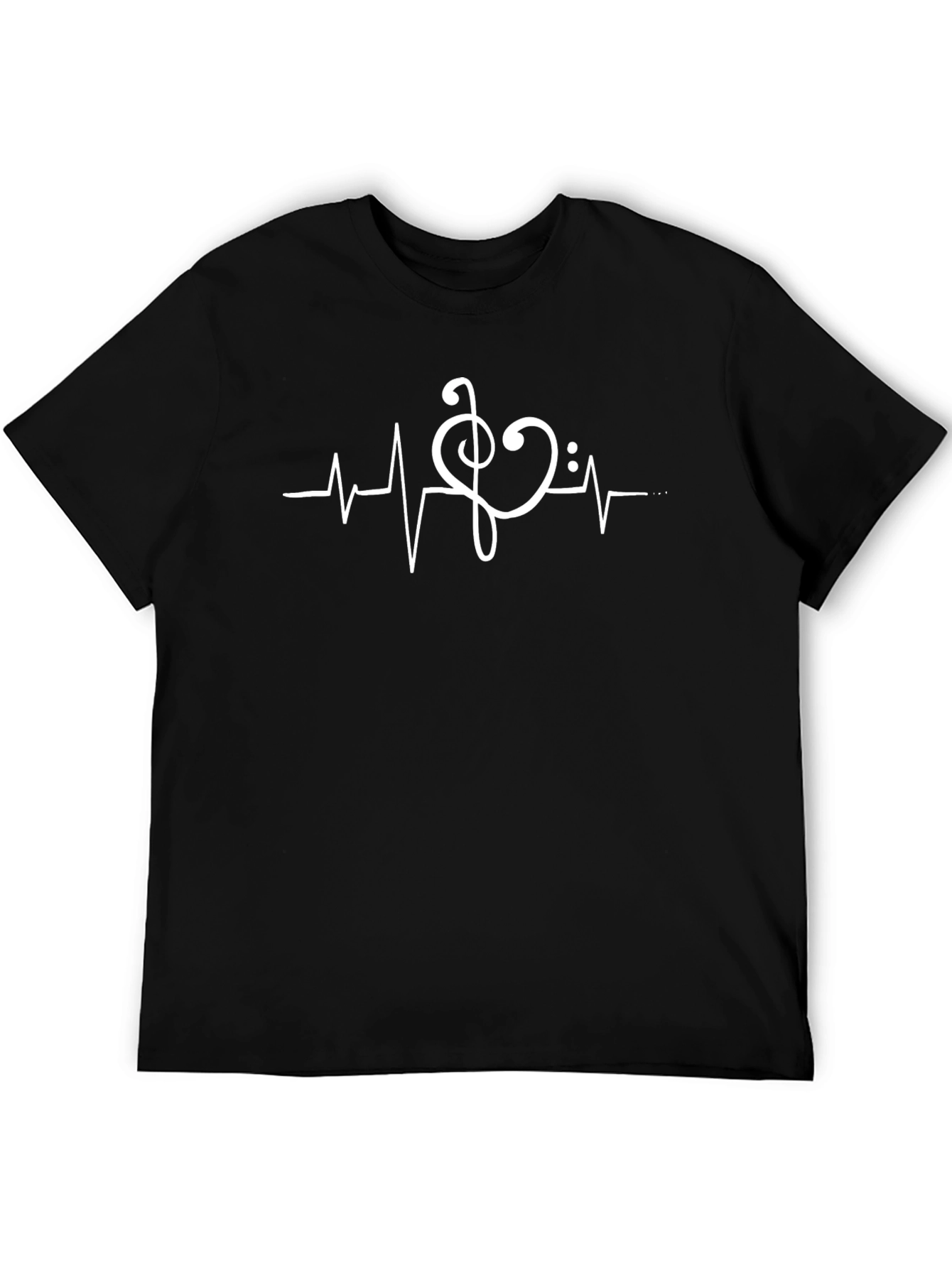 Musical Heartbeat T-Shirt - Black Graphic Tee