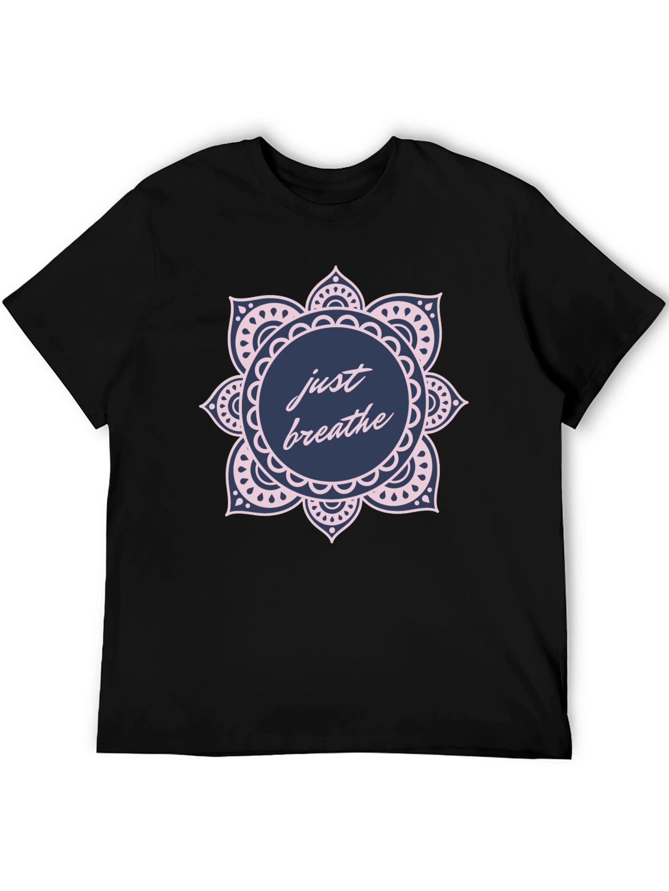 Just Breathe Mandala Graphic T-Shirt - Relaxed Fit