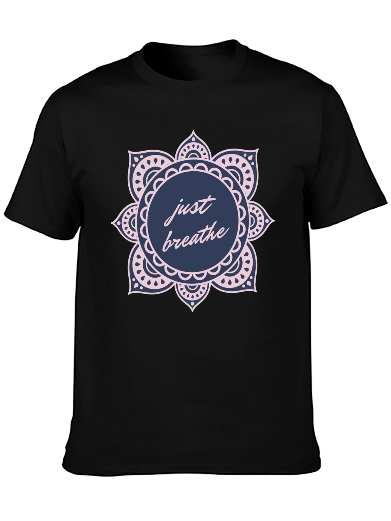 Just Breathe Mandala Graphic T-Shirt - Relaxed Fit