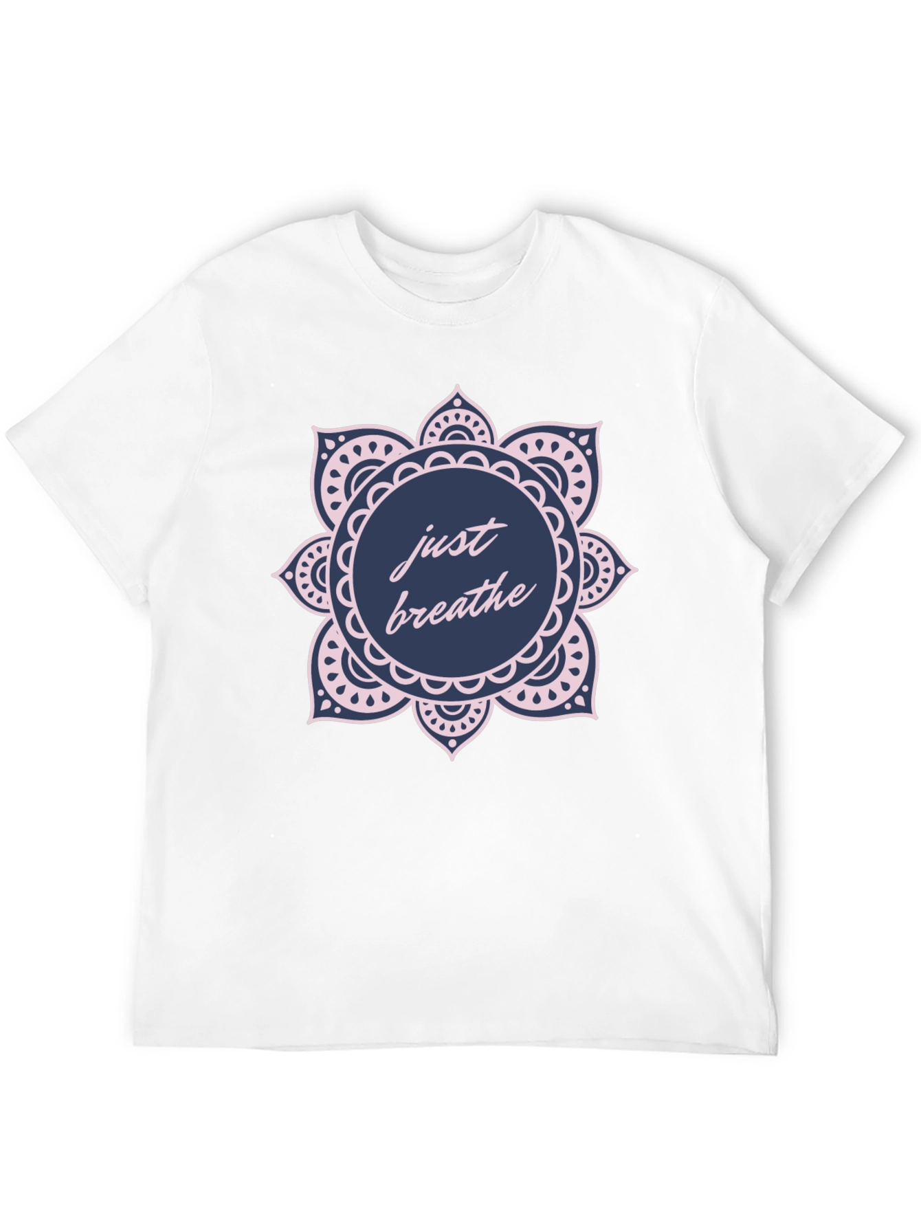 Just Breathe Mandala Graphic T-Shirt - Relaxed Fit