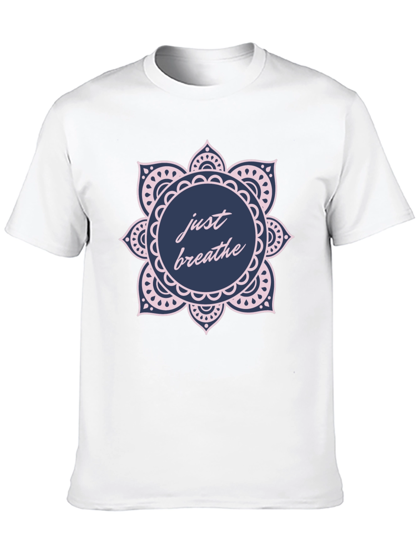 Just Breathe Mandala Graphic T-Shirt - Relaxed Fit