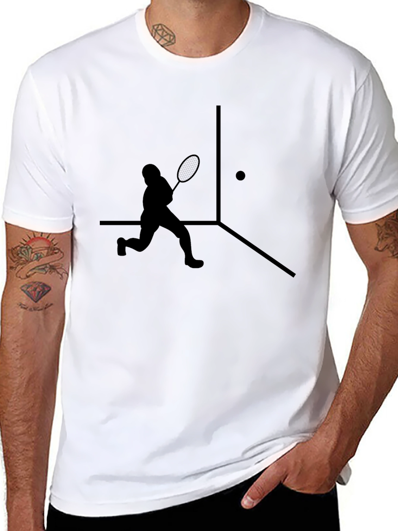 Squash Player Graphic T-Shirt