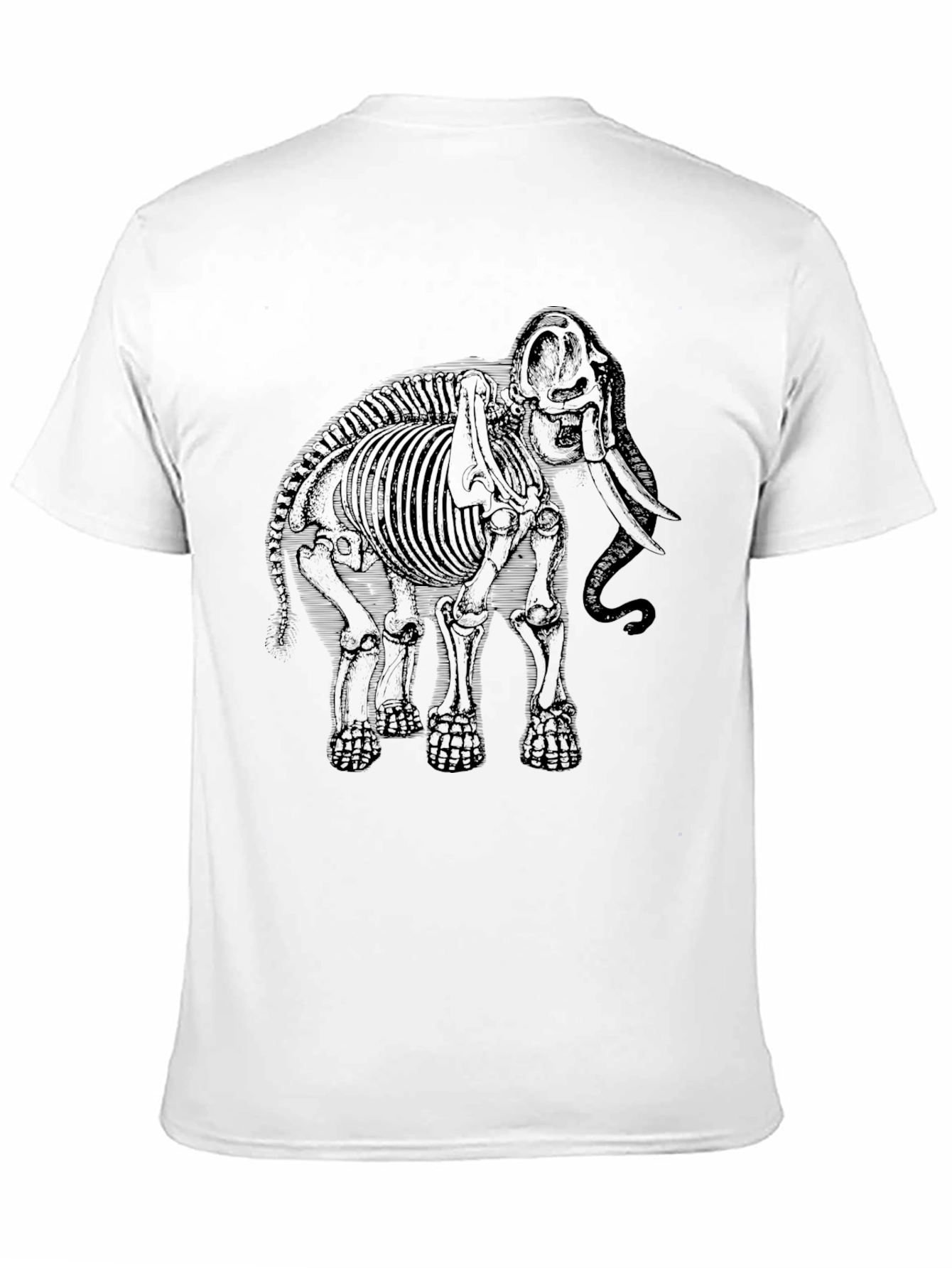 Elephant Skeleton Graphic Tee - Black