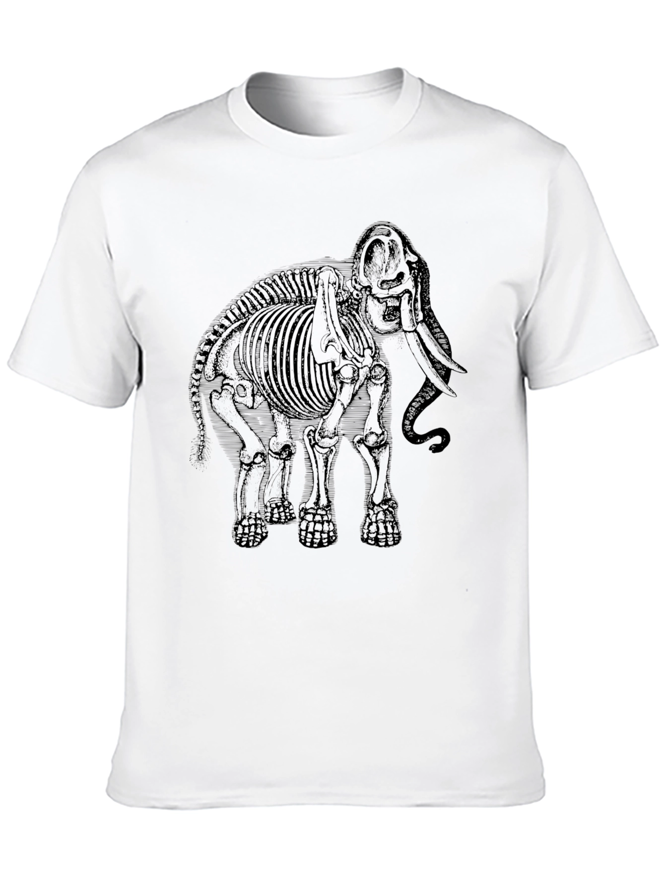 Elephant Skeleton Graphic Tee - Black