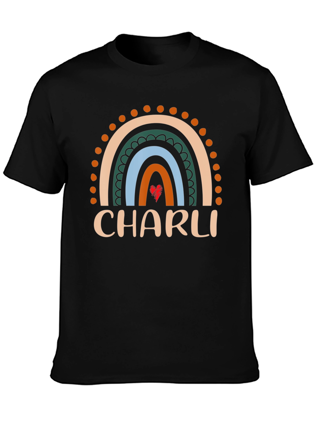CHARLI Rainbow Graphic Tee - Custom Name Shirt
