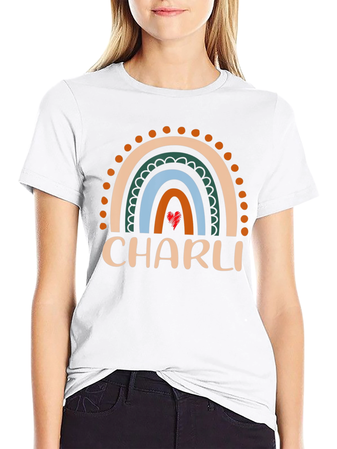 CHARLI Rainbow Graphic Tee - Custom Name Shirt