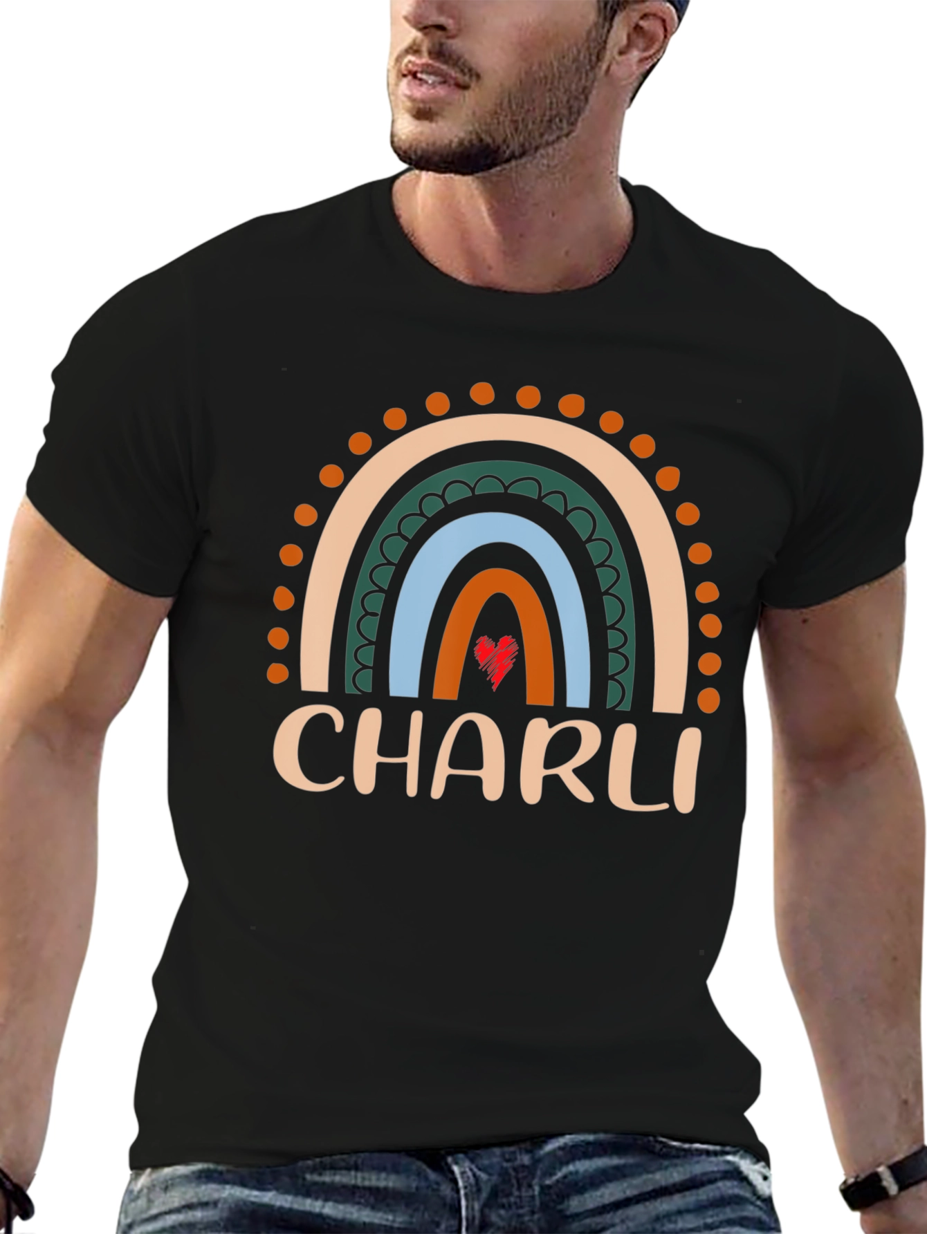 CHARLI Rainbow Graphic Tee - Custom Name Shirt