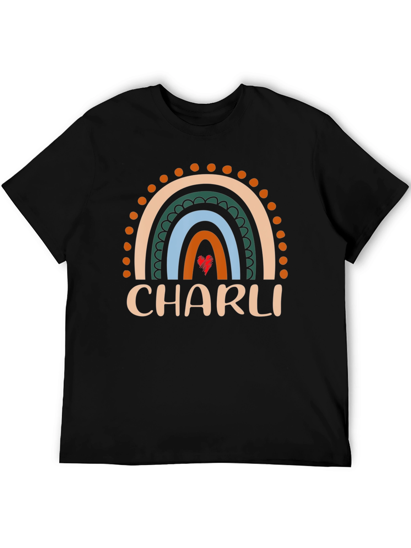 CHARLI Rainbow Graphic Tee - Custom Name Shirt