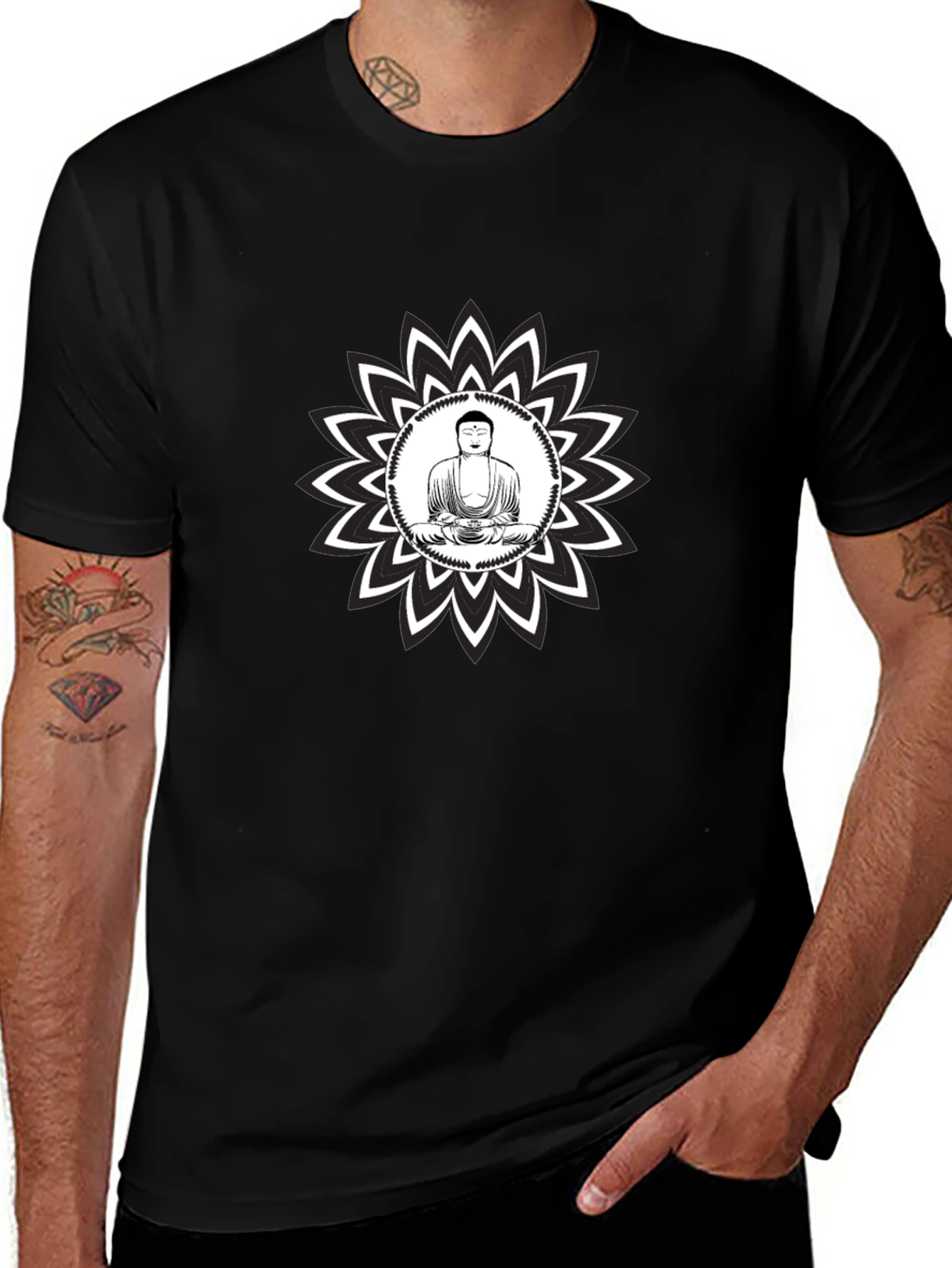 Buddha Mandala Black Graphic Tee