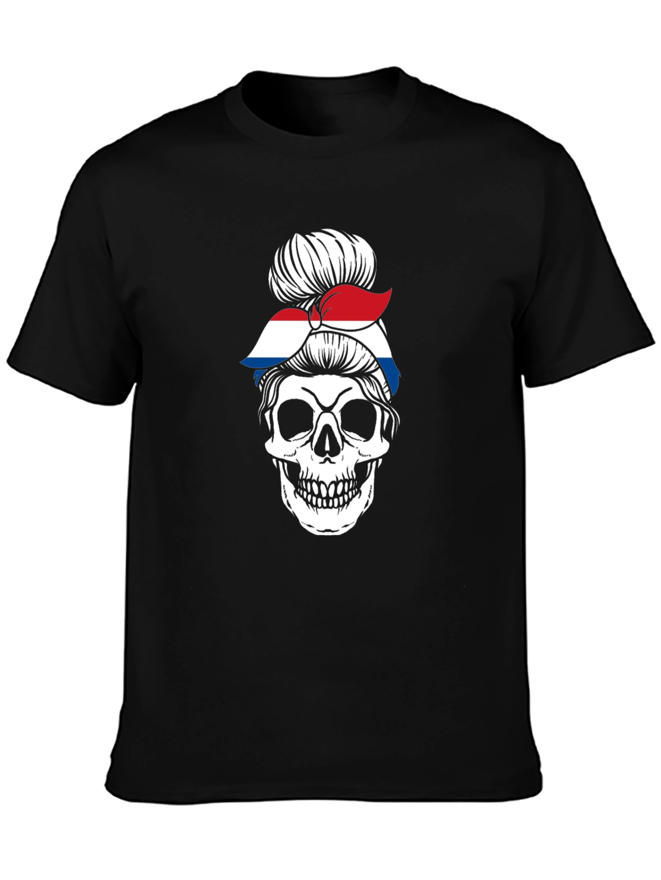 Skull Messy Bun T-Shirt