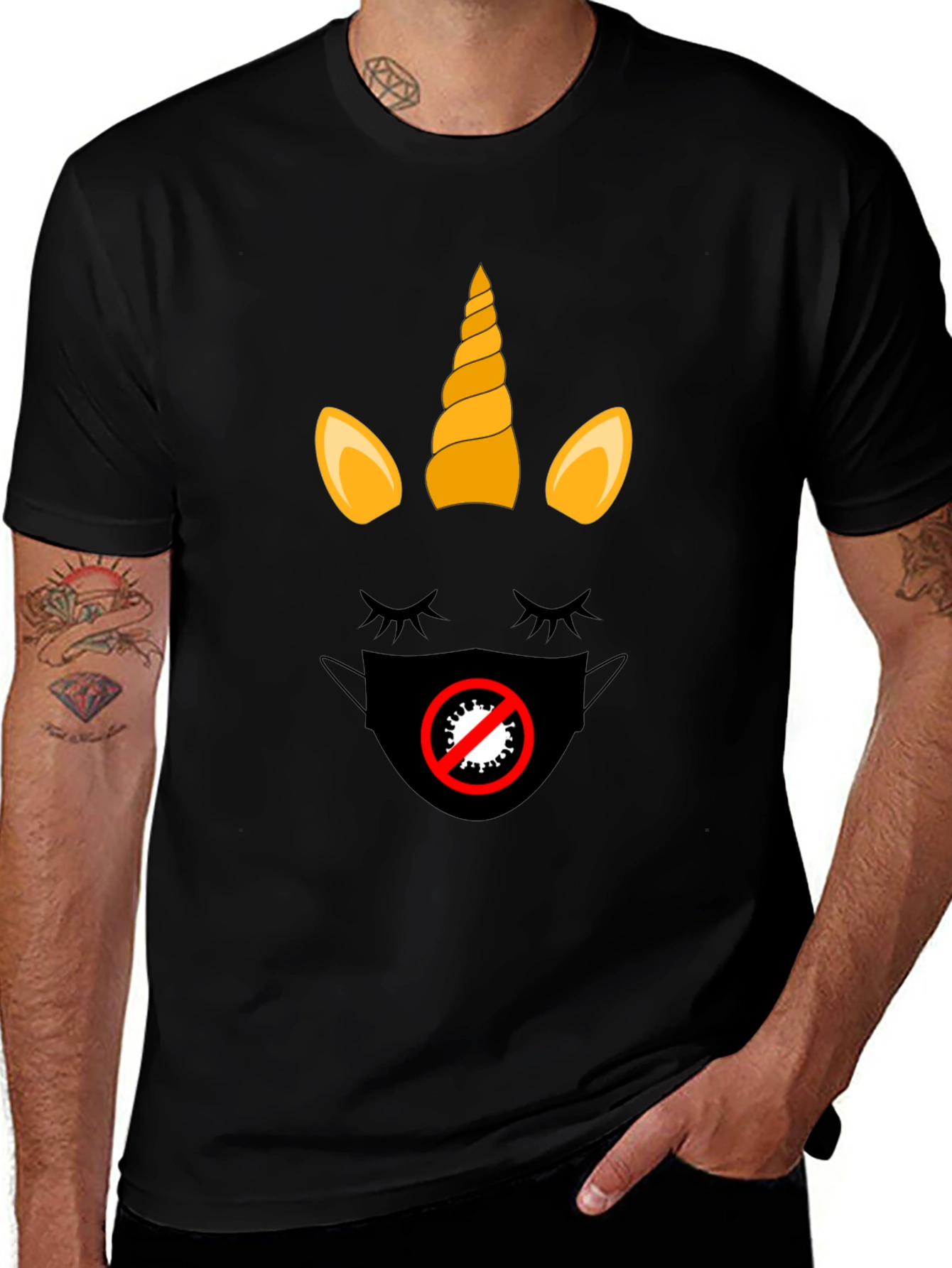 Unicorn Mask T-Shirt - Stylish Protection