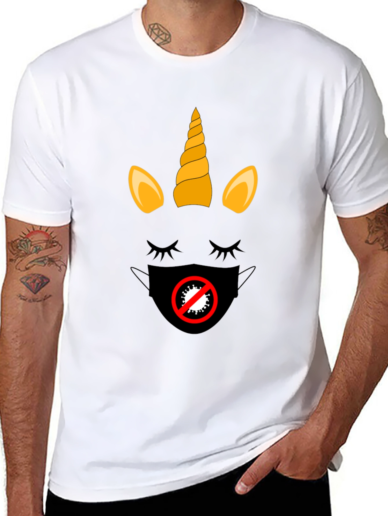 Unicorn Mask T-Shirt - Stylish Protection