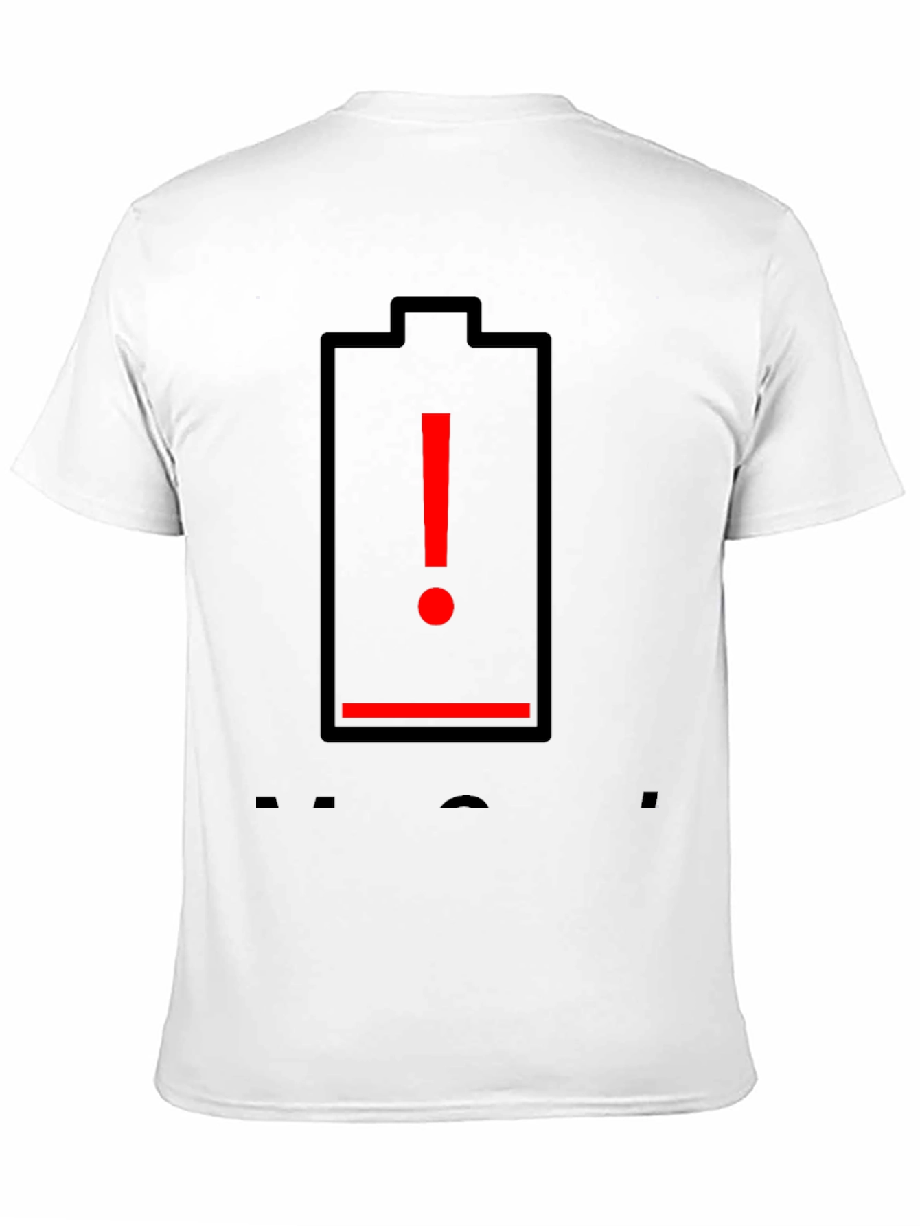 Low Battery Alert Graphic T-Shirt - Black Cotton Tee
