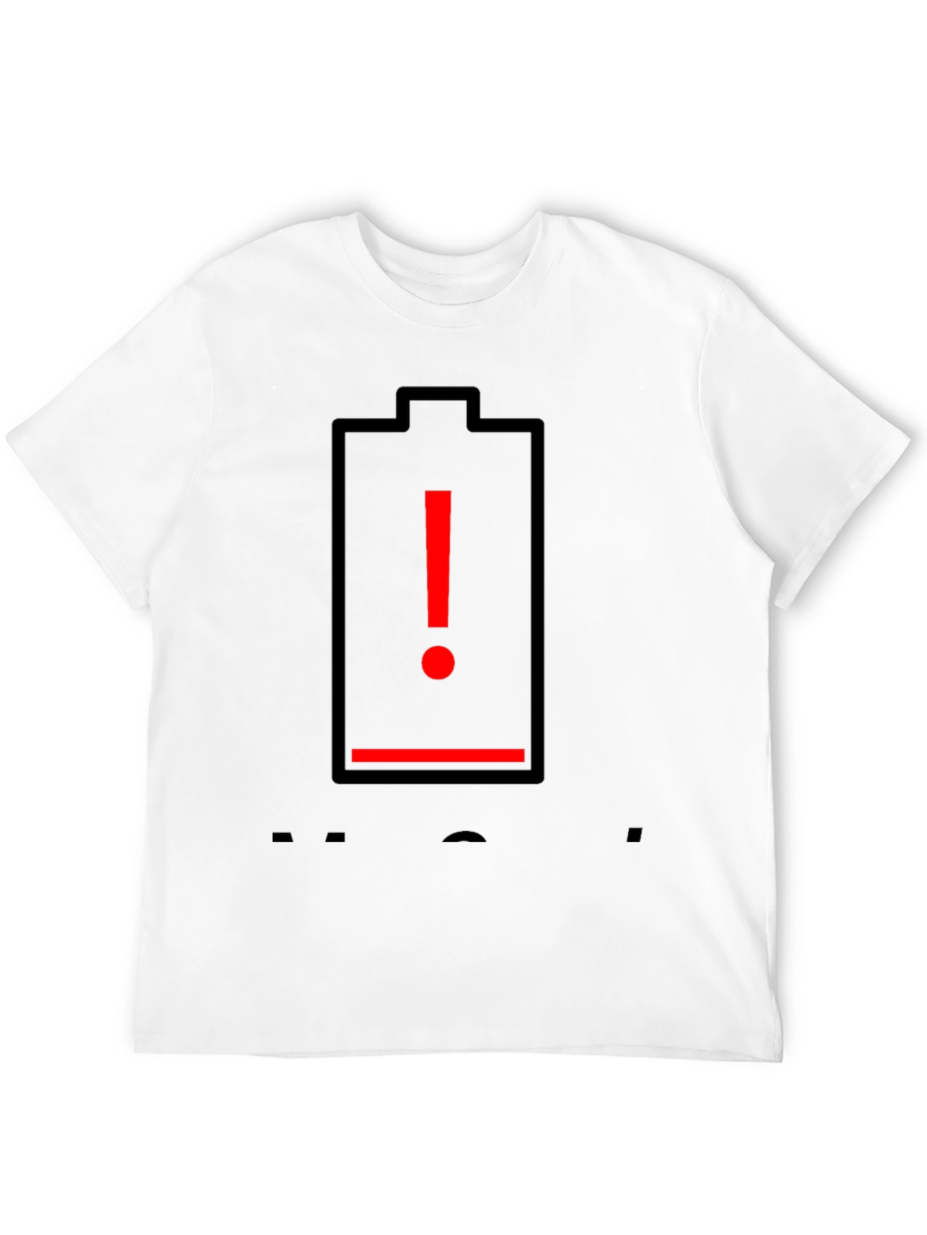 Low Battery Alert Graphic T-Shirt - Black Cotton Tee