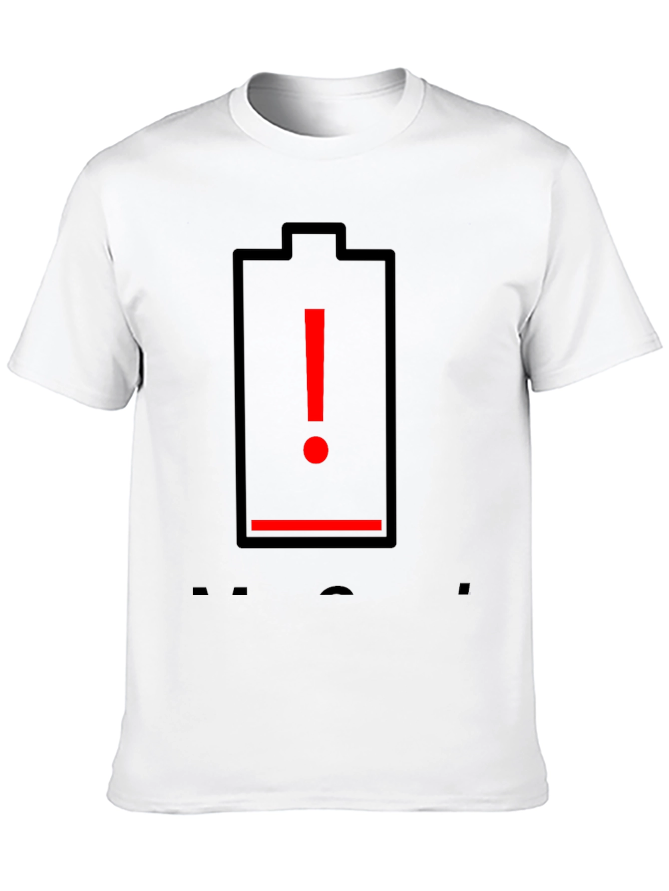 Low Battery Alert Graphic T-Shirt - Black Cotton Tee