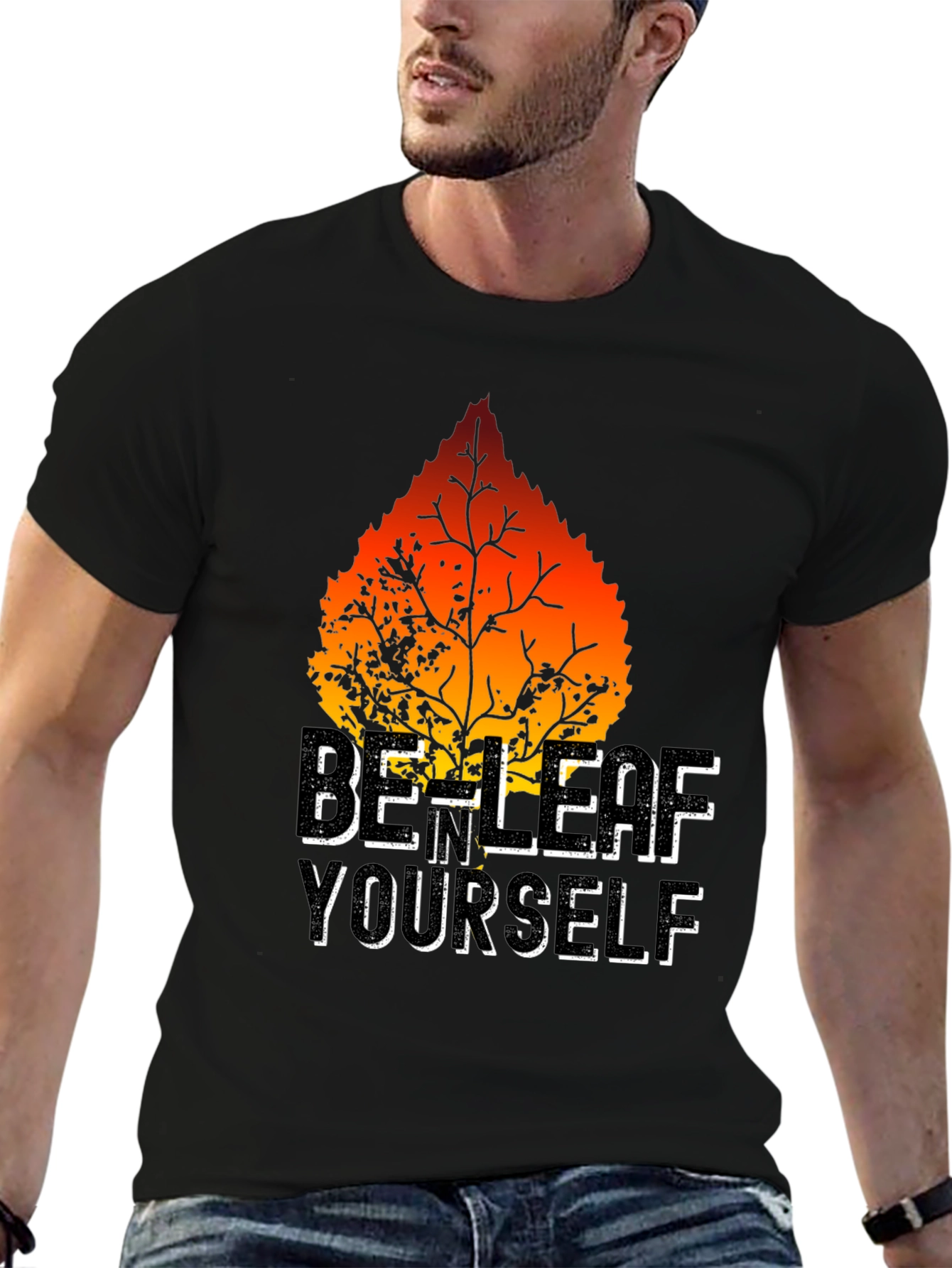 Be-Leaf Yourself Graphic Tee - Black