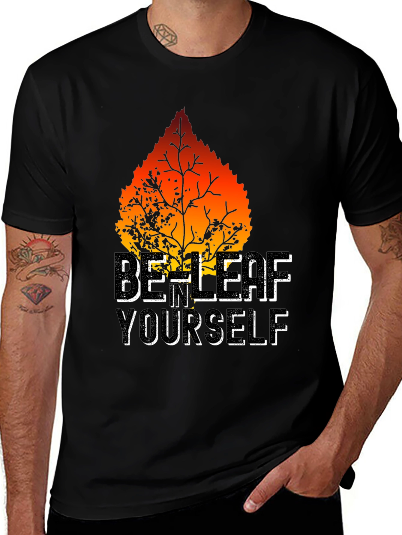 Be-Leaf Yourself Graphic Tee - Black