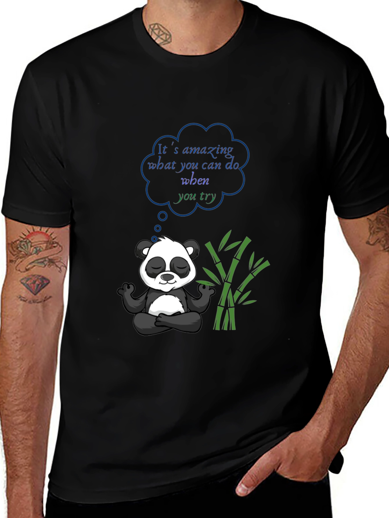 Meditating Panda Graphic Tee