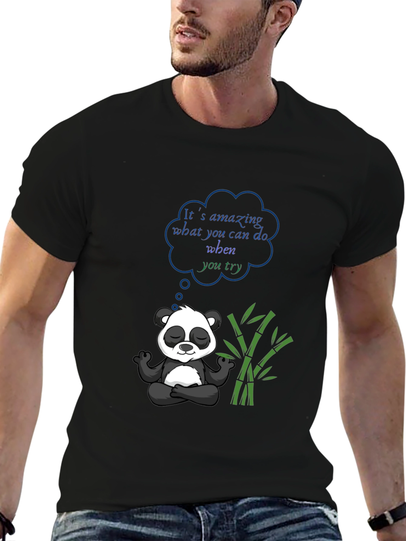 Meditating Panda Graphic Tee