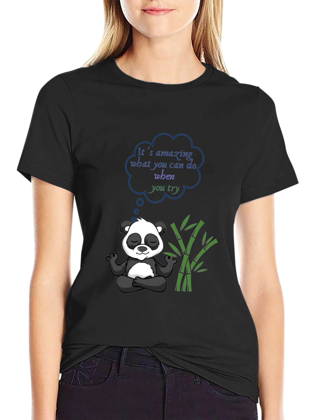 Meditating Panda Graphic Tee