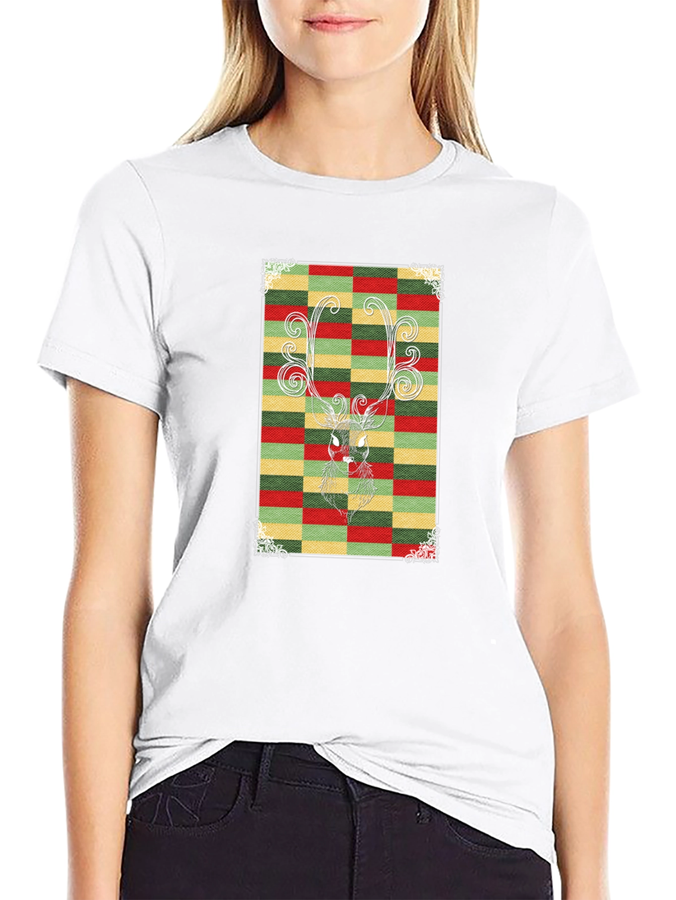 Festive Reindeer Graphic Tee - Holiday Style