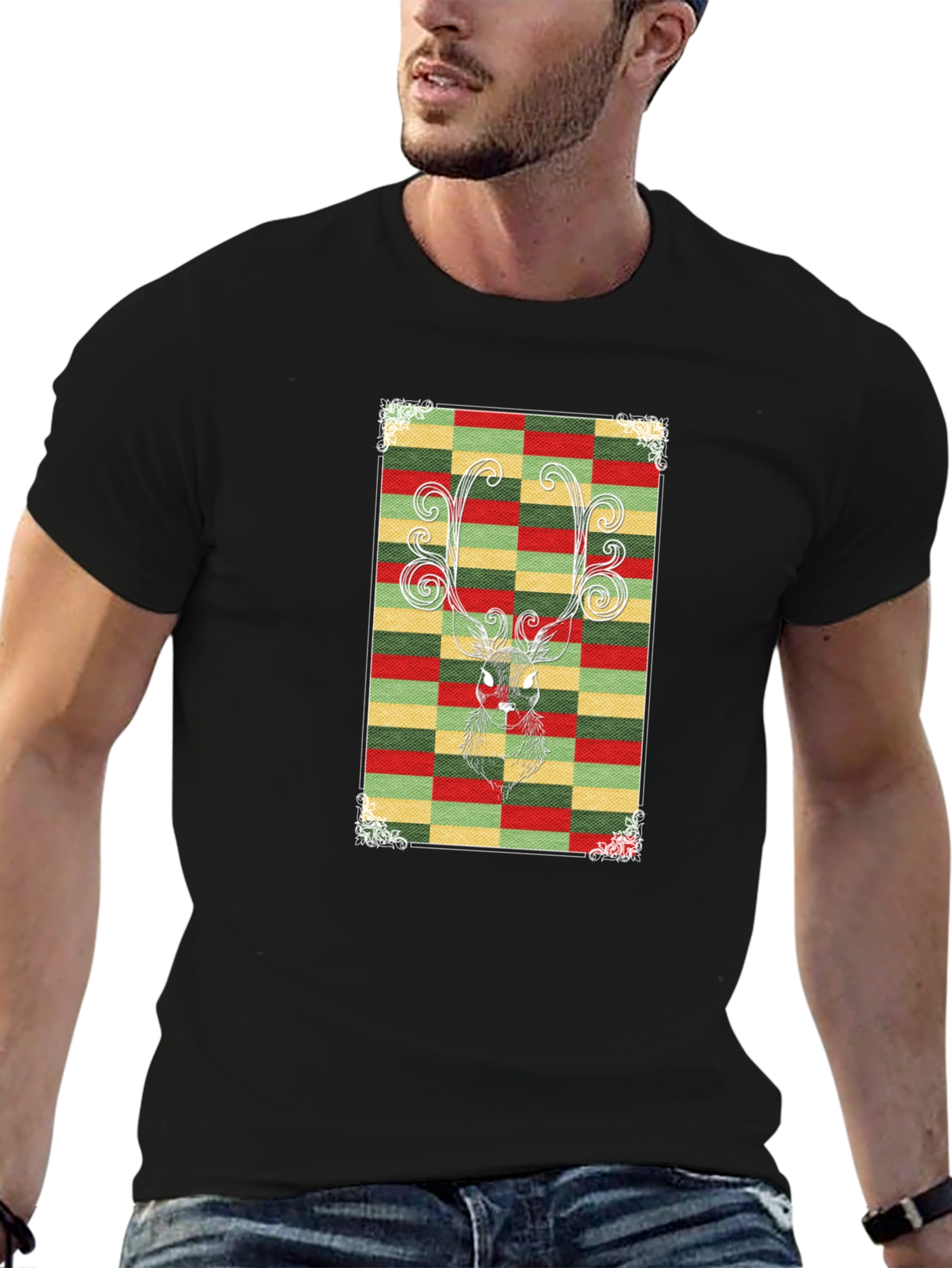 Festive Reindeer Graphic Tee - Holiday Style