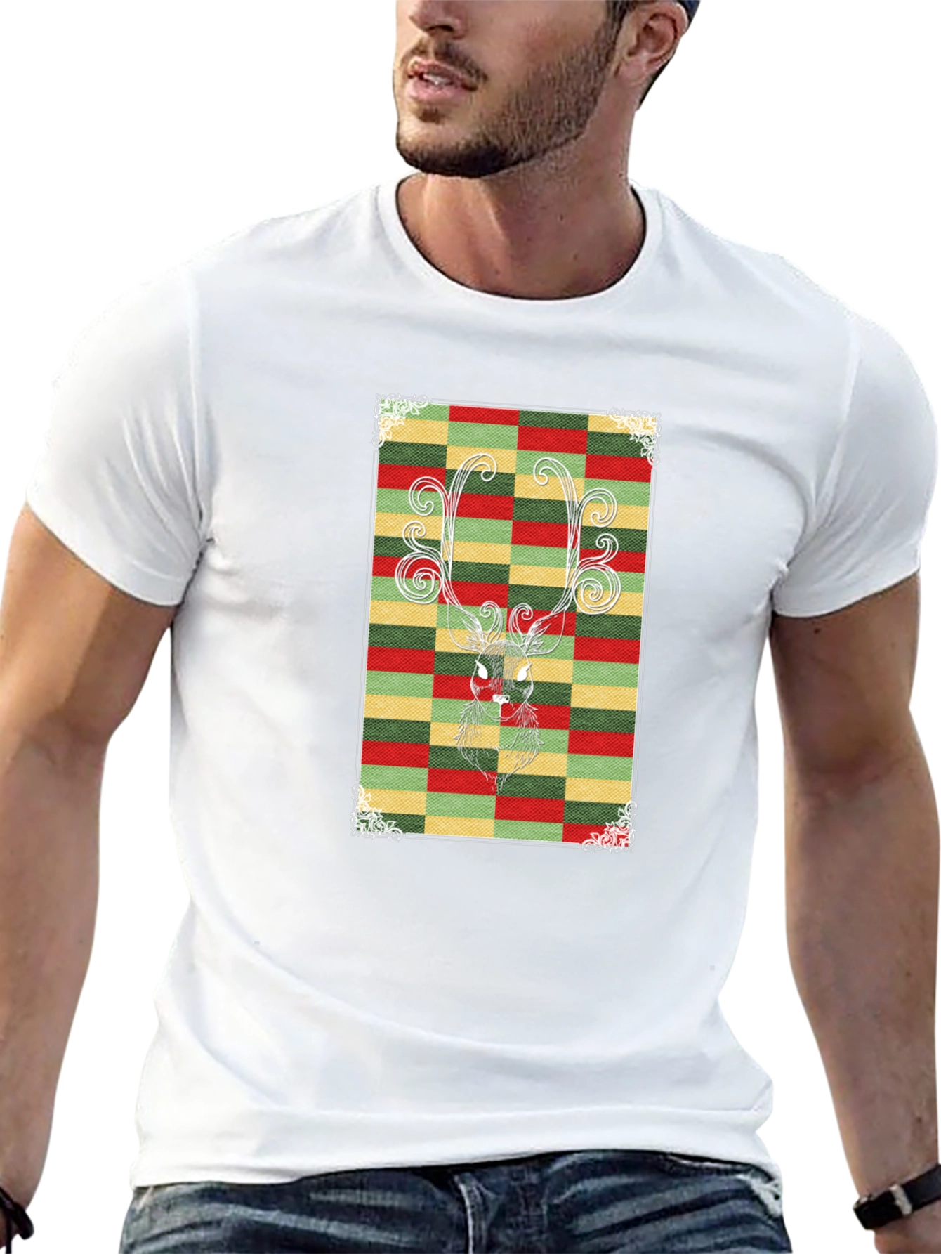 Festive Reindeer Graphic Tee - Holiday Style