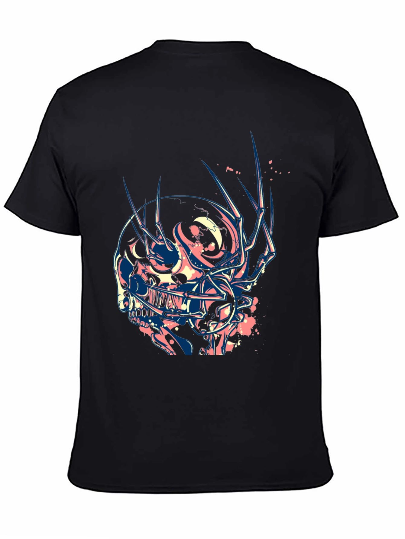 Skull Claw Graphic Print Black T-Shirt