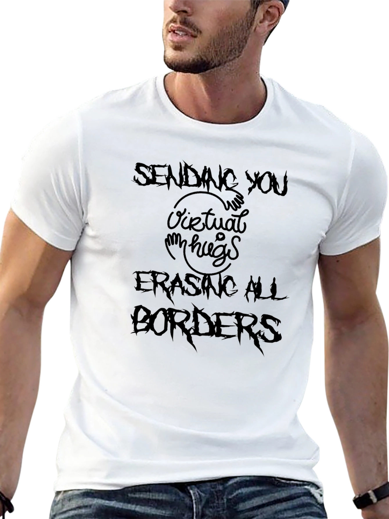 Virtual Hugs T-Shirt - Erasing All Borders