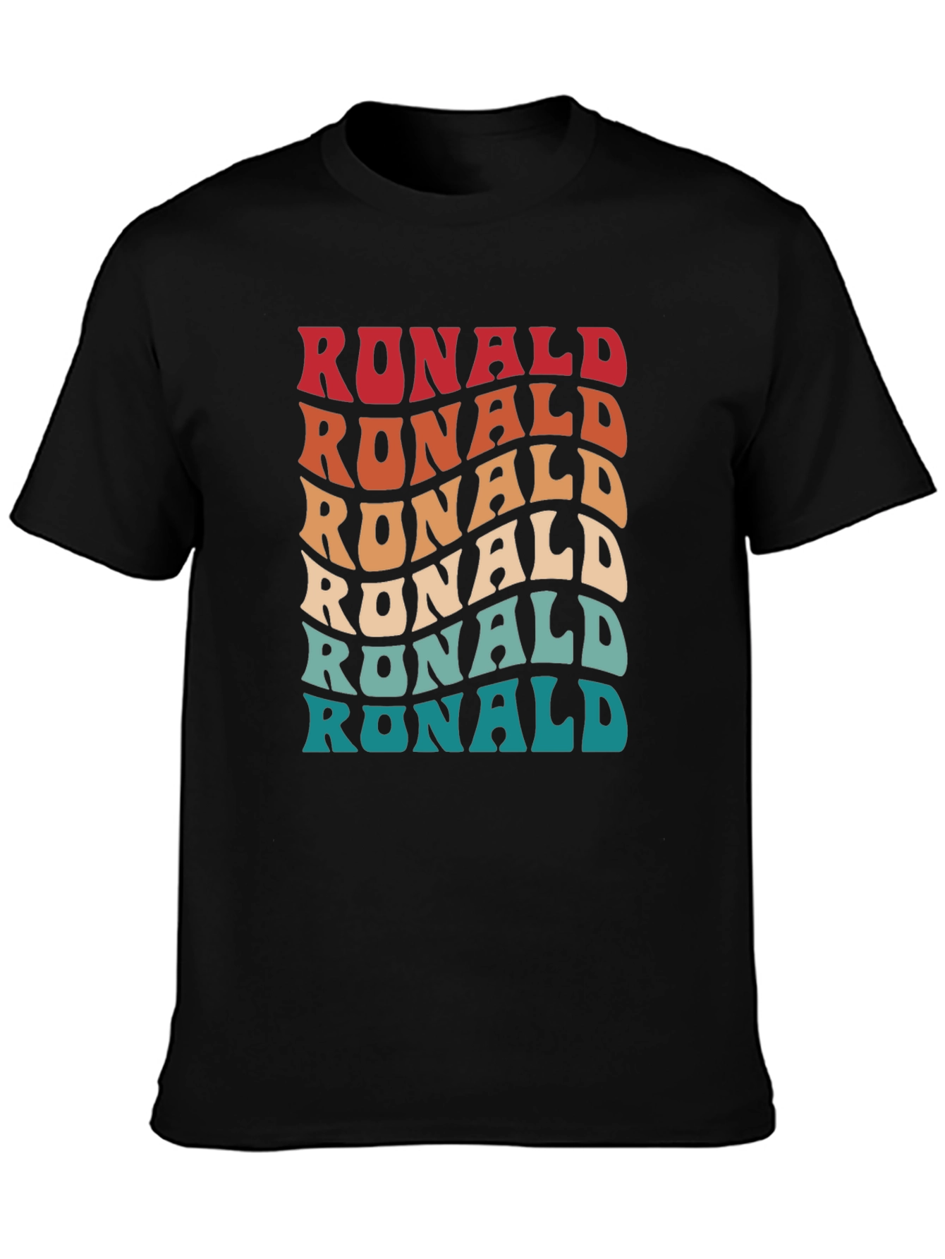 Retro Wavy Ronald T-Shirt - Personalized Name Design