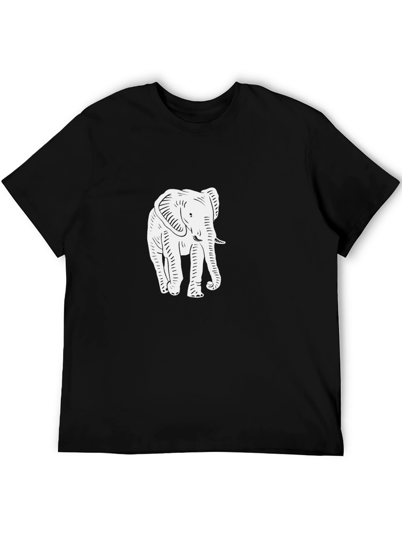 Elephant Graphic Tee - Black Cotton Comfort
