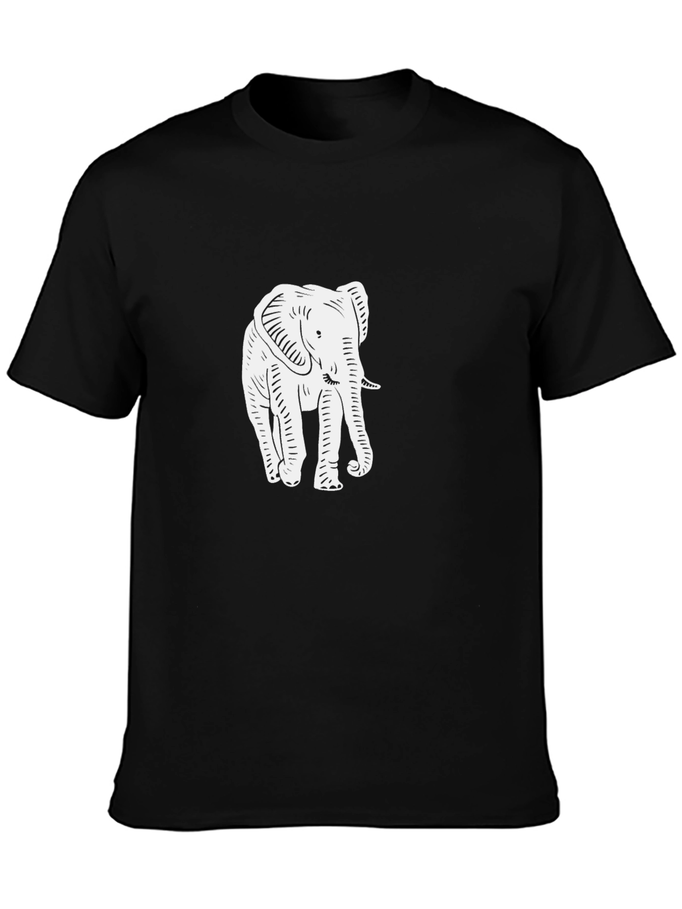 Elephant Graphic Tee - Black Cotton Comfort