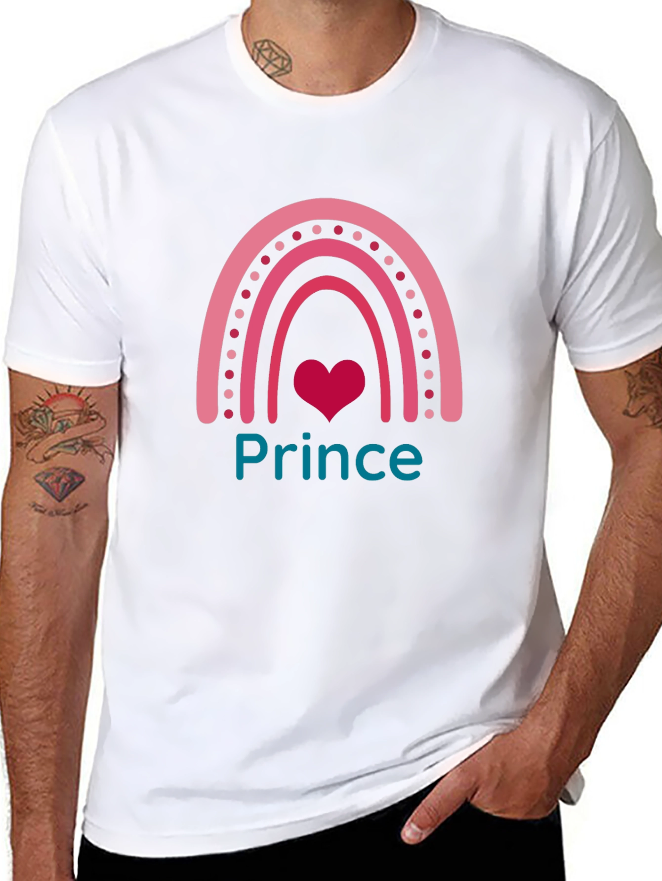 Prince Rainbow Graphic Tee - Trendy Cute Black T-Shirt